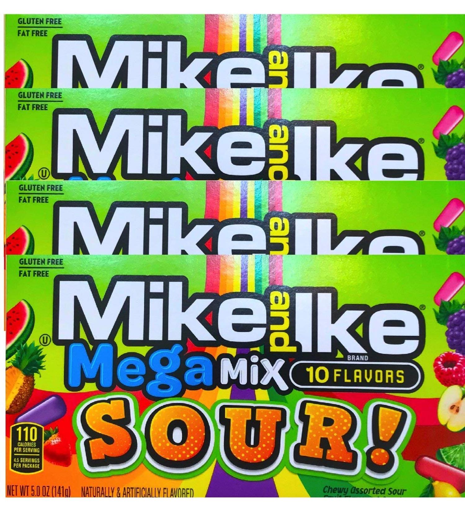 Mike & Ike Mike & Ike Mega Mix Sweets oxygen-free gluten-free fat-free net weight 142g 4 pieces