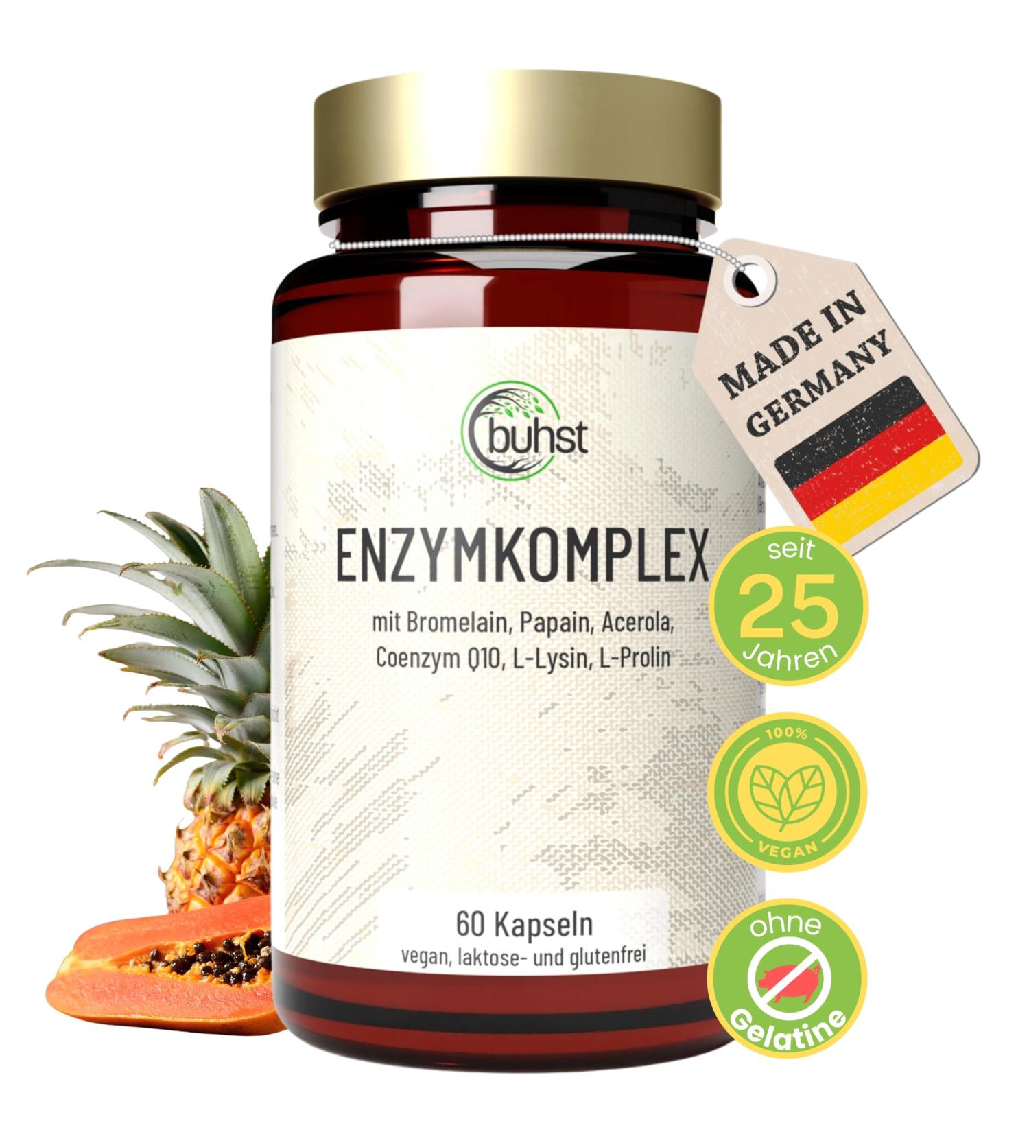 Bromelain Papain Enzyme Complex | Digestive Support & Inflammation Relief | Joint Pain & Tooth Extraction Aid with Lysine Proline CoQ10 & Zinc - Buy Online on GoSupps.com