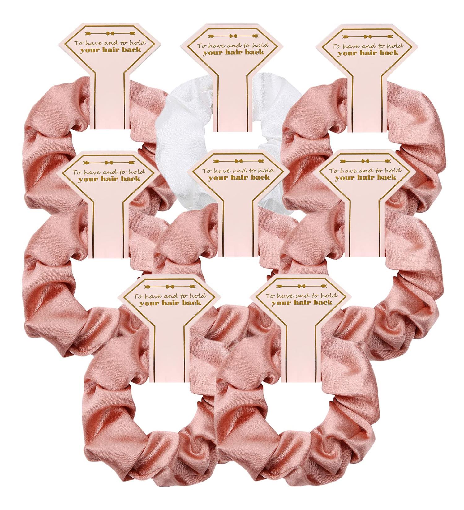 Antetek 8 Pack Satin Bridesmaid Hair Ties - Bachelorette Party Favors & Gifts for Wedding Guests - Elastic Scrunchies for Women and Girls - Buy Online on GoSupps.com