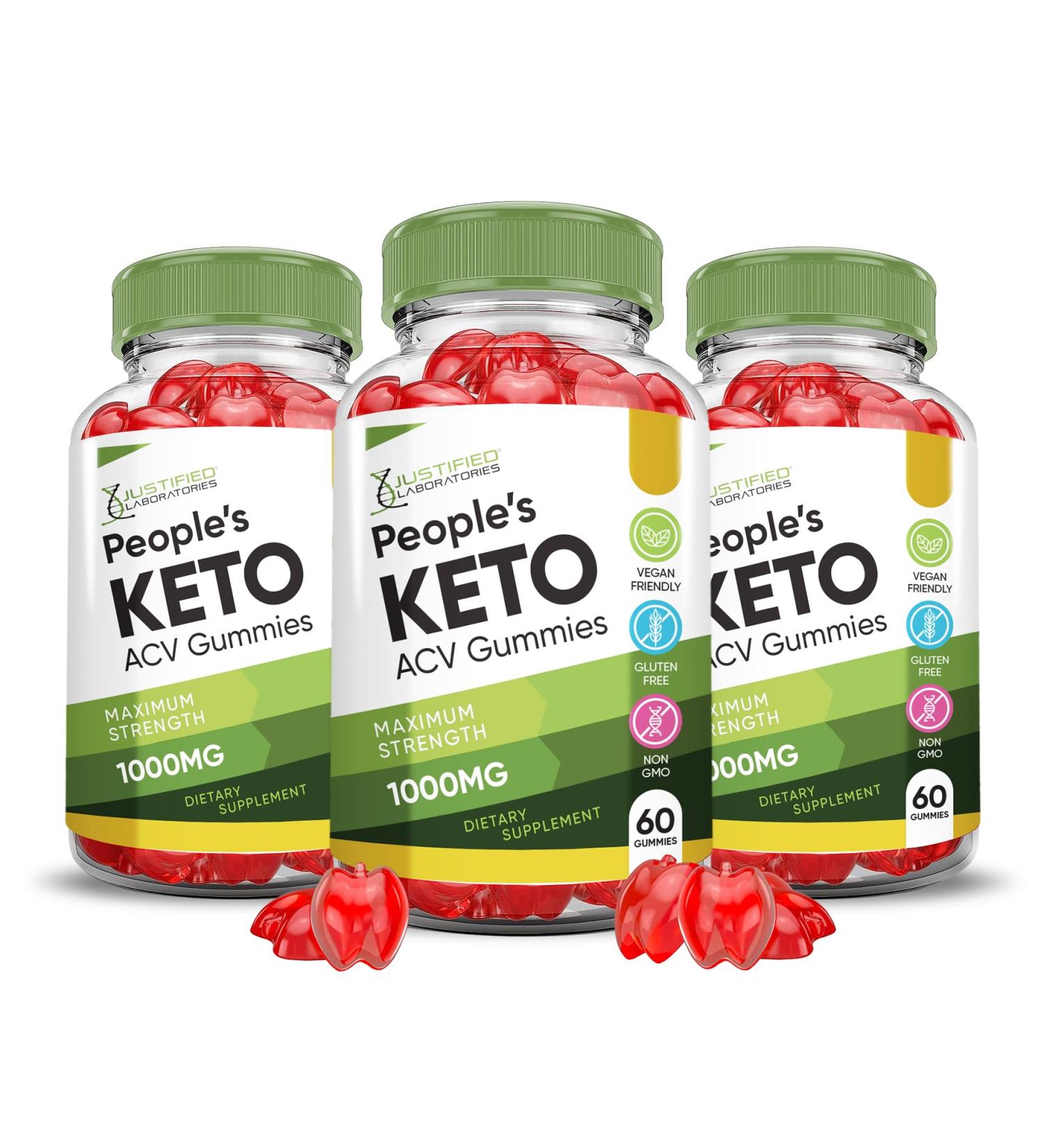 Buy Peoples Keto ACV Gummies (3 Pack) - Advanced 1000MG Apple Cider Vinegar with Pomegranate & Beet Juice - Vegan Non-GMO 180 Gummies for Effective Weight Loss - Buy Online on GoSupps.com