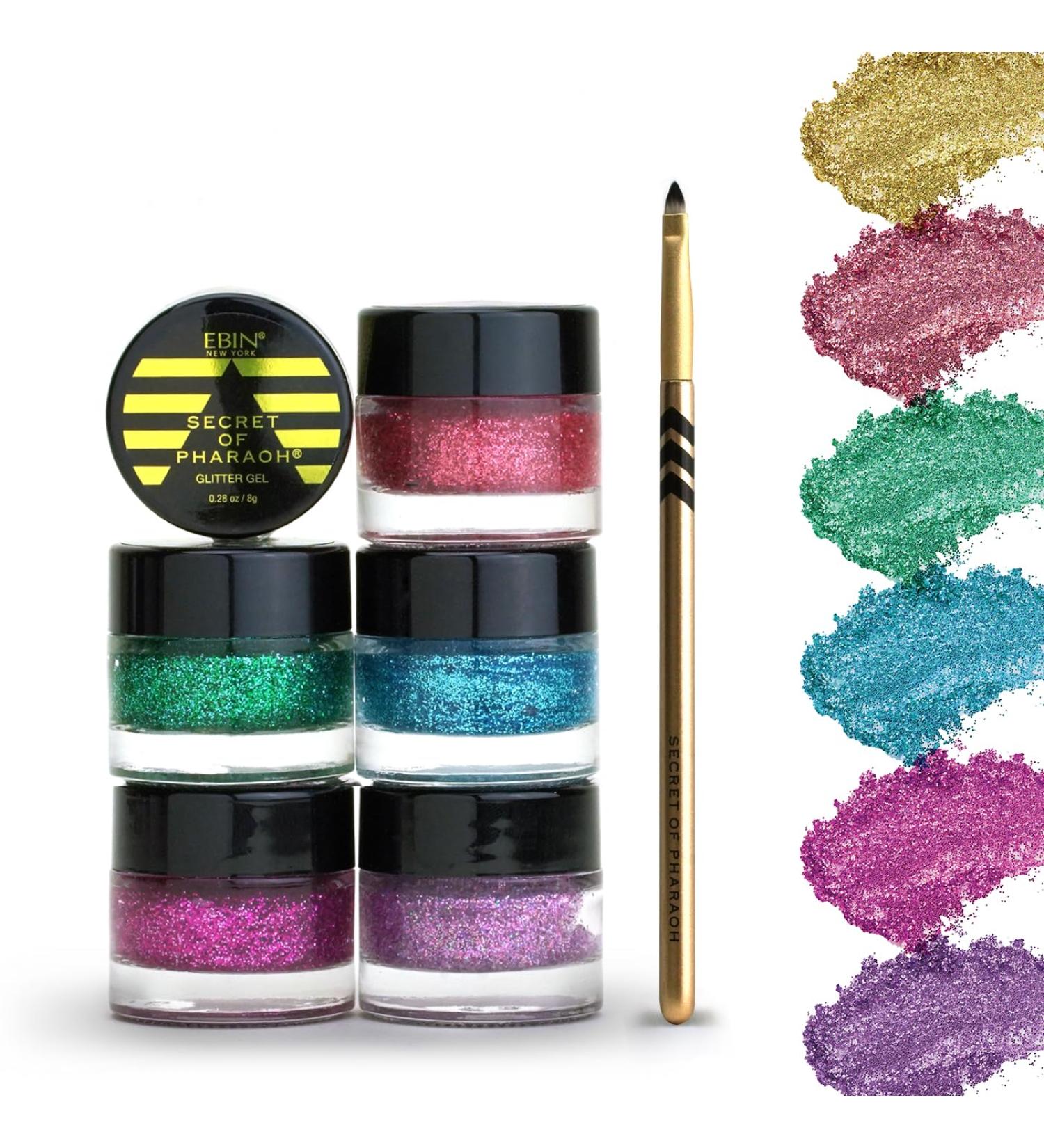 Dazzle and Delight: Secret of Pharaoh Glitter Gel Set 6 Vibrant Colors for Parties & Festivals Long Lasting Sparkles - Buy Online on GoSupps.com