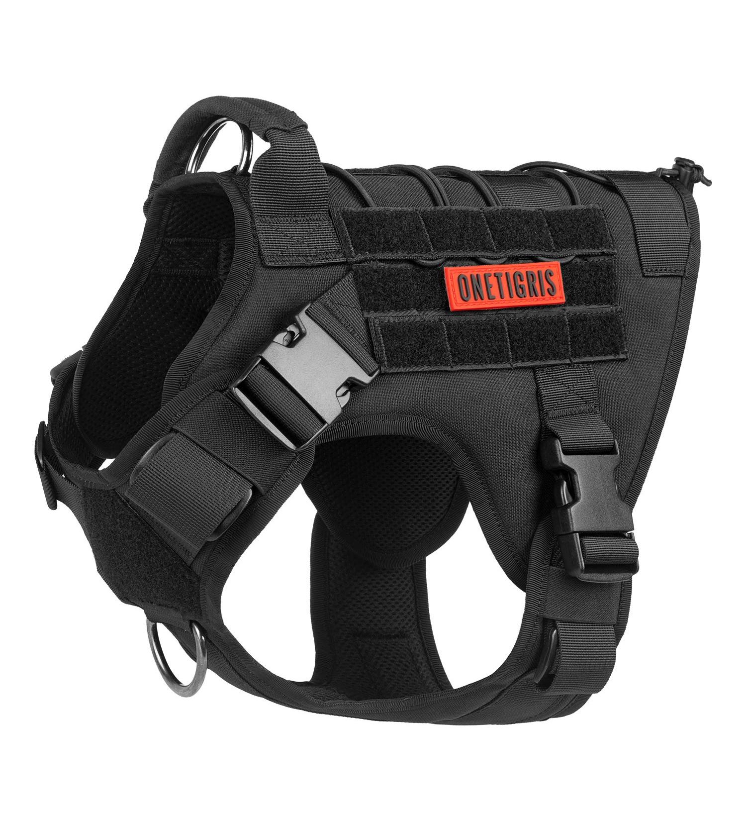 Tactical Dog Harness Vest Military Dog Harness for Large Medium Dogs No-Pull Service Dog Vest with Hook & Loop Panels Adjustable Dog Vest Harness for Walking Hiking Training(Black Medium) M Black - Buy Online on GoSupps.com