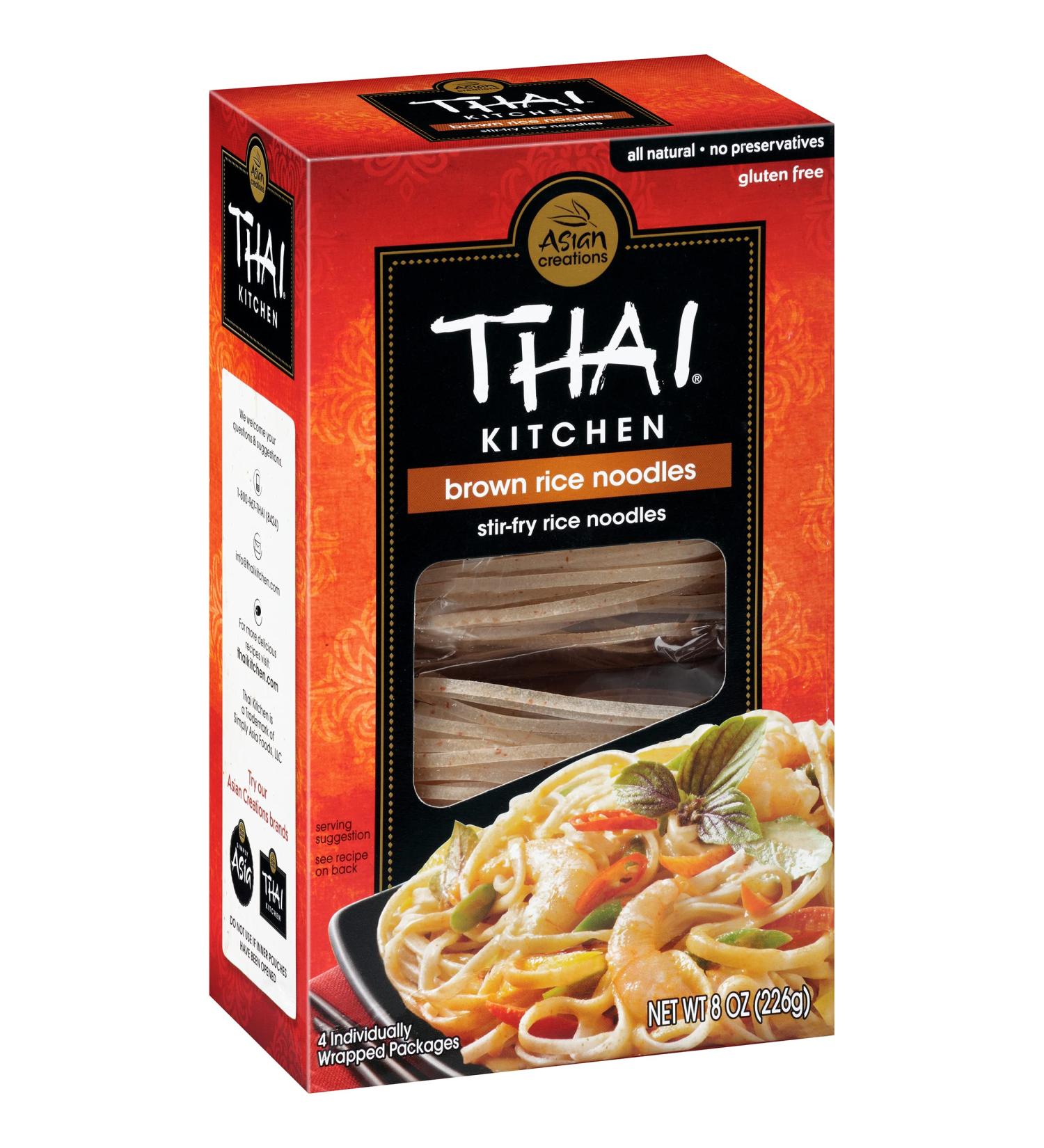 Thai Kitchen Gluten-Free Brown Rice Noodles - 8 oz | Perfect for Healthy Meals - Buy Online on GoSupps.com