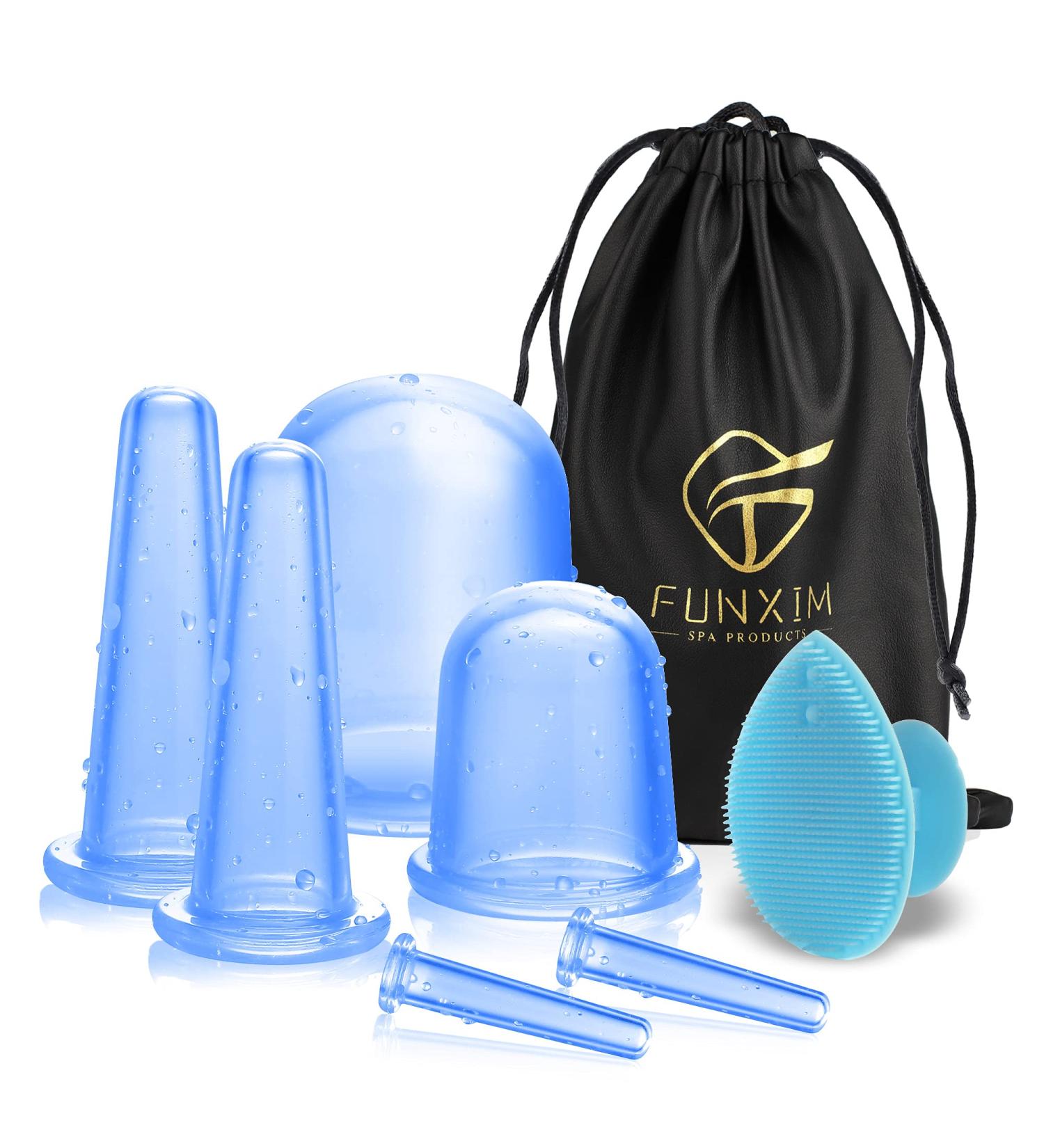 Silicone Cupping Set - 7 PCs Anti-Aging Massage Device for Body & Face | Cupping Glasses & Facial Cleaning Brush Included - Buy Online on GoSupps.com