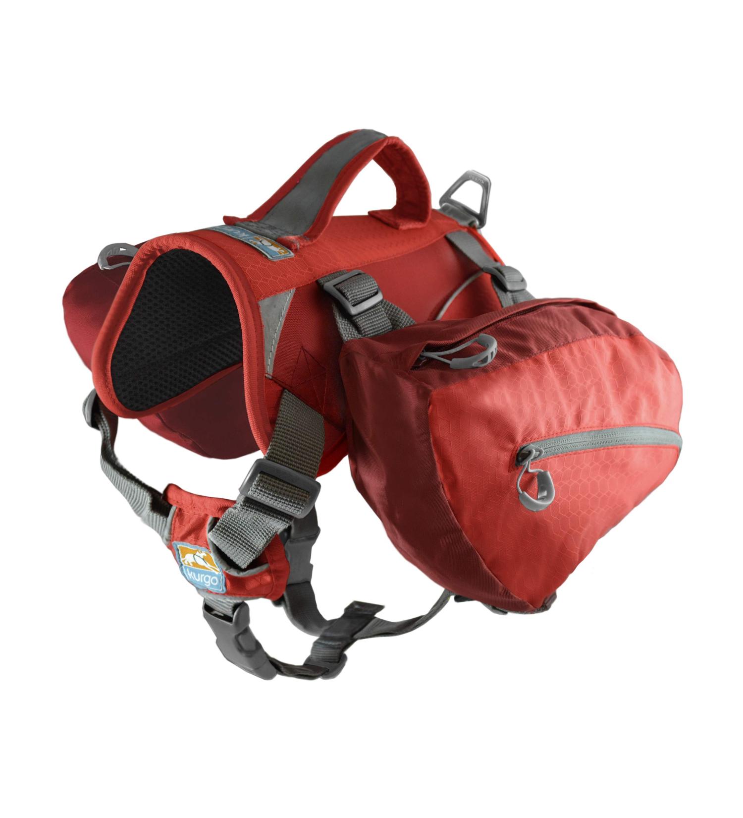 Kurgo Big Baxter Dog Backpack | Dog Saddle Bag for Hiking | Fits Dogs 22-50kg | Red - Buy Online on GoSupps.com