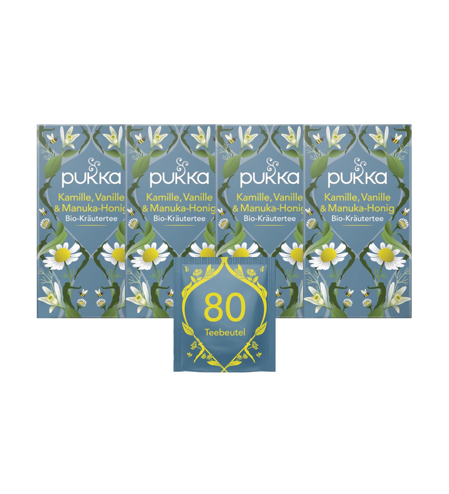 Buy Pukka Organic Herbal Tea - Chamomile Vanilla & Manuka Honey - 80 Bags | Calm Moments - 4 Pack - International Shipping Available - Buy Online on GoSupps.com