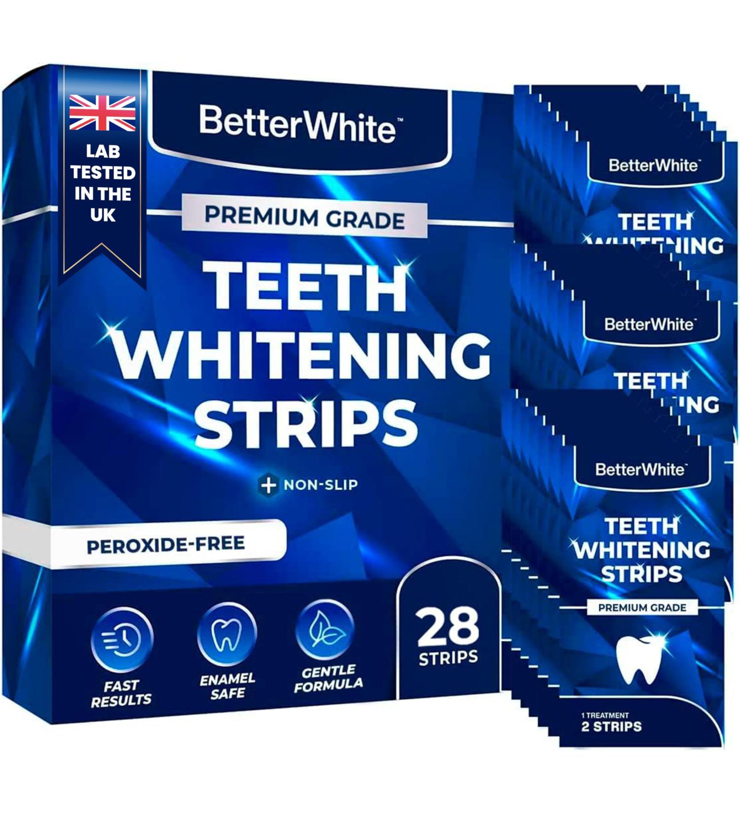 Professional Teeth Whitening Strips 14 Treatments - Enamel Safe - Non-Sensitive Formula - Peroxide-Free Whitening Strips - Dentist Formulated Teeth Whitening Kit (28 Strips) 28 Count (Pack of 1) - Buy Online on GoSupps.com