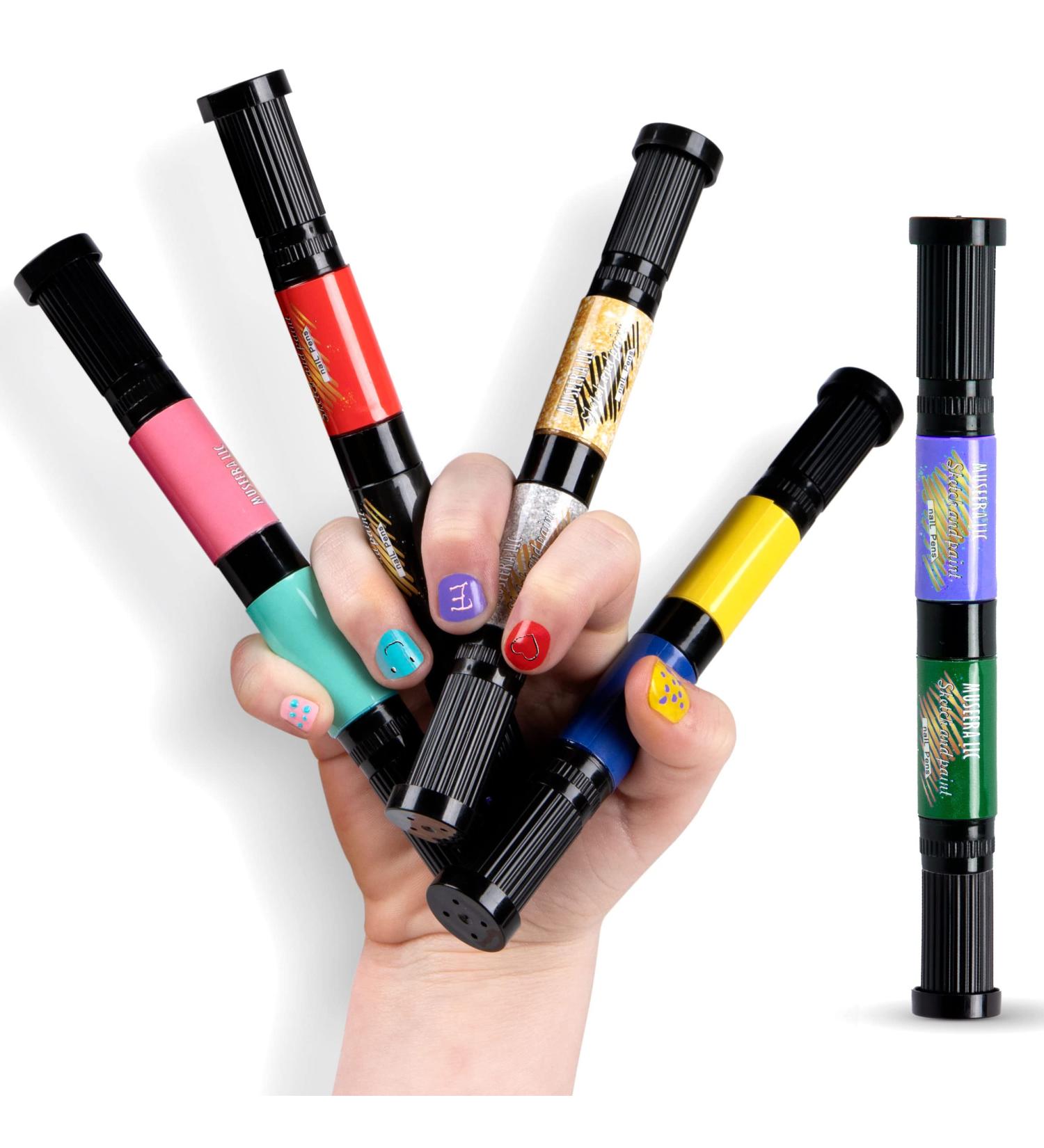 Museera 10 Colors 3D Doodle Nail Art Pens - Double-Ended Graffiti Pen Set for Quick Dry Acrylic & Gel Manicures - Buy Online on GoSupps.com