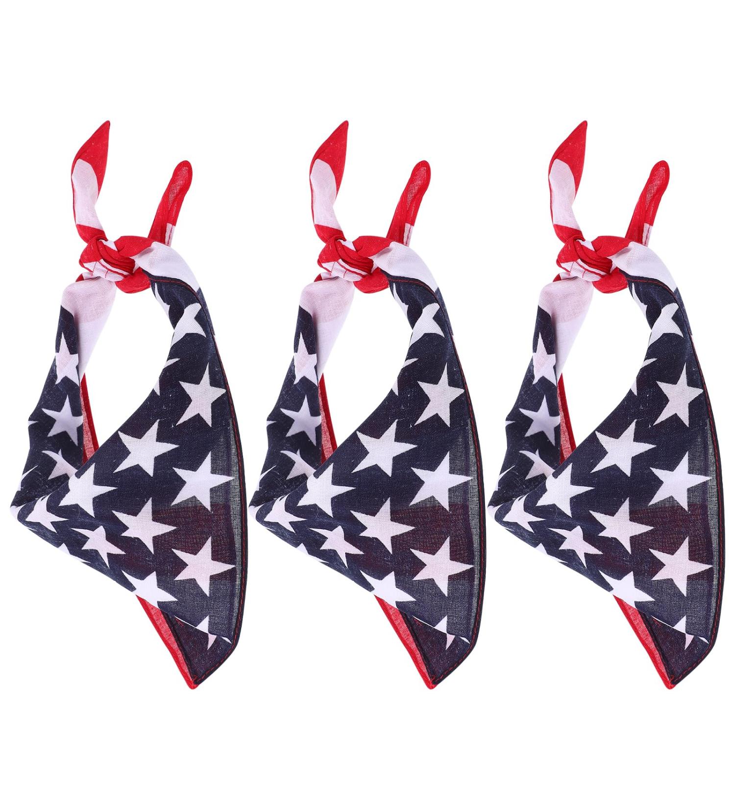 3Pcs American Flag Bandana Headwear | USA Patriotic Accessories for Unisex - International Shipping Available - Buy Online on GoSupps.com