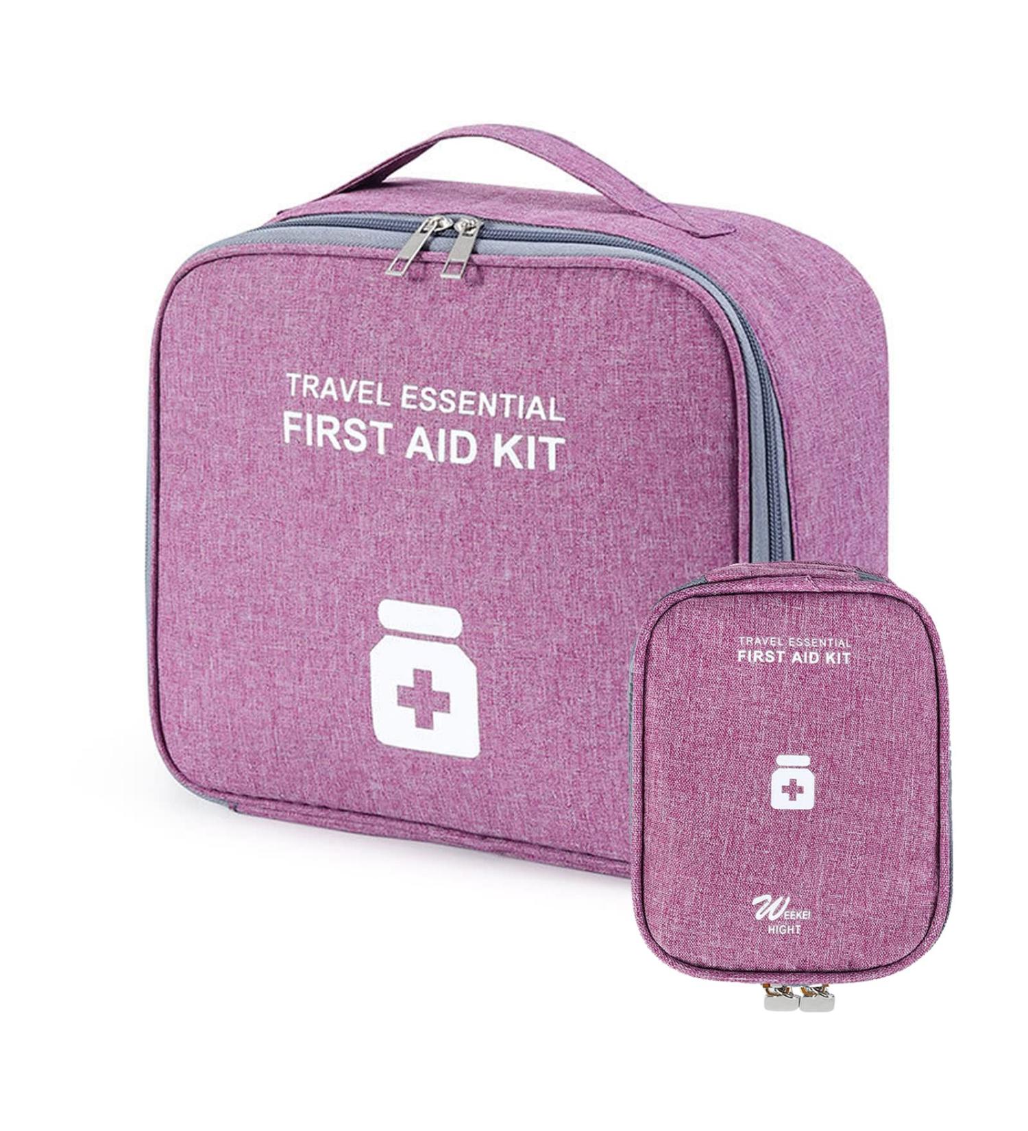 Mecctuck Large Capacity Medication Pocket | 2-Piece Travel Pharmacy & First Aid Bag | Medical Storage for Home Office & Outdoor Use - Purple - Buy Online on GoSupps.com