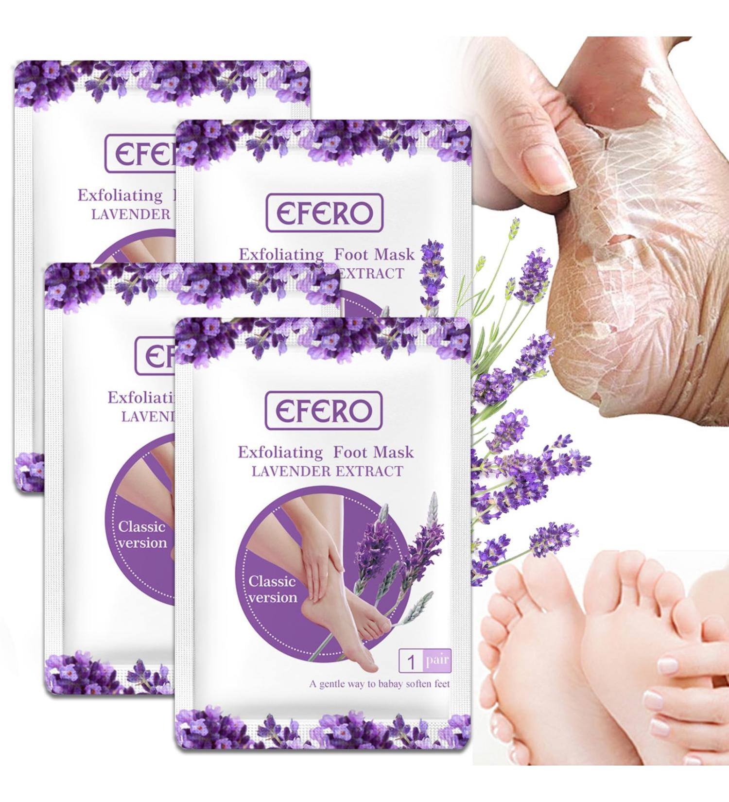 Foot Peel Mask 4 Pairs Natural Lavender Foot Peel Mask For Hard Skin-Foot Mask Hard Skin Remover Foot-Plantifique Foot Peel Mask-Baby Foot Foot Care(Lavender) - Buy Online on GoSupps.com