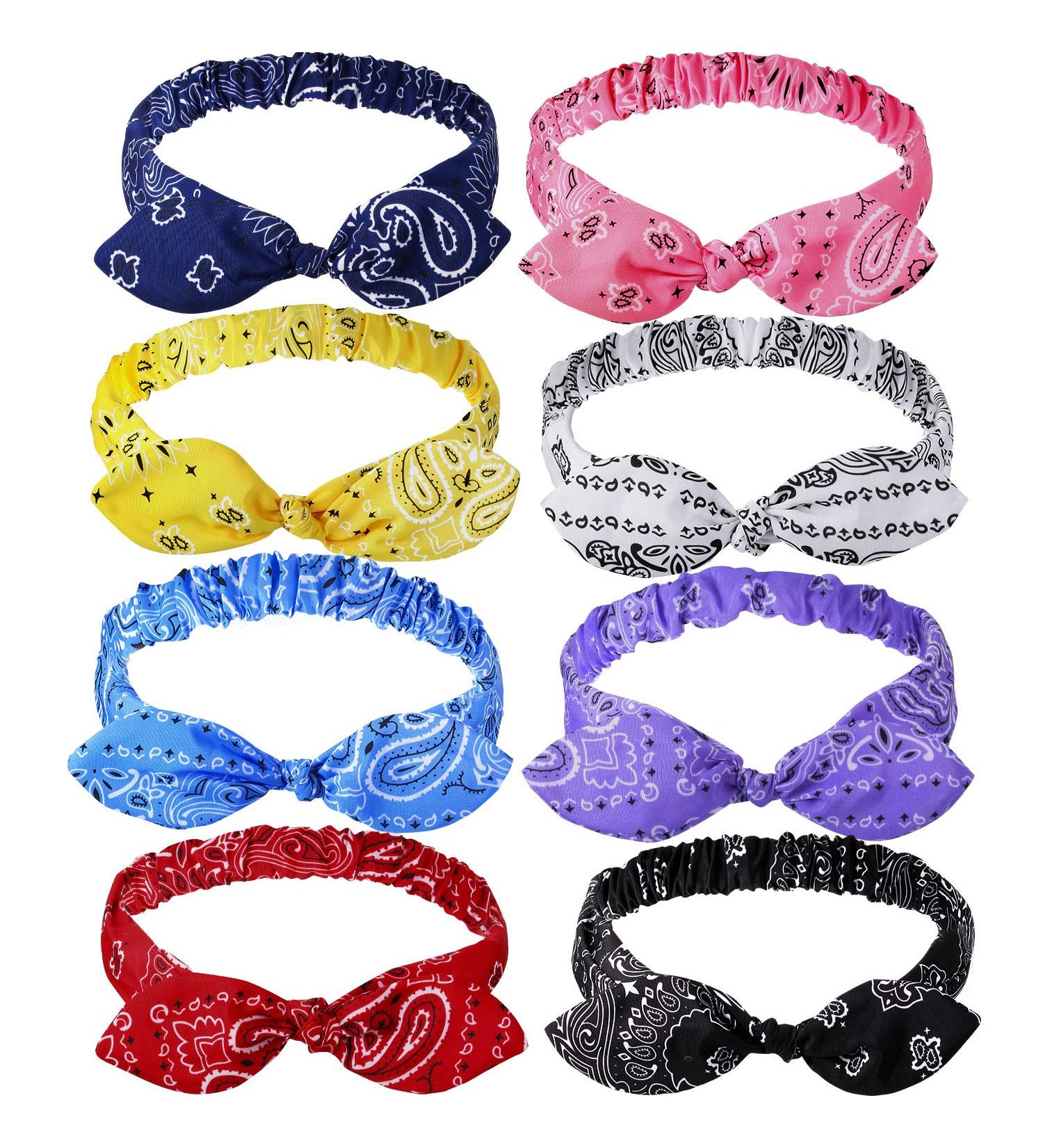Retro Print Paisley Headbands Set - 8 Pieces for Girls and Women - Buy Online on GoSupps.com