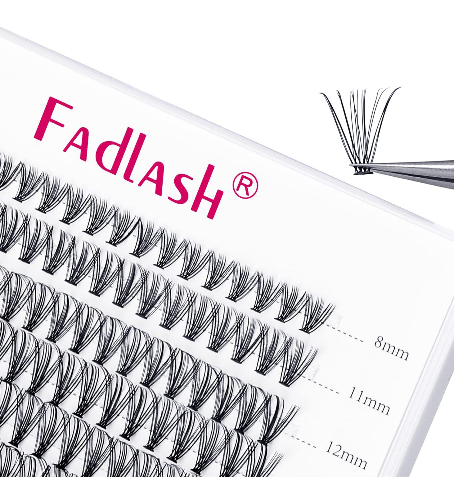 Fadlash Cluster Eyelashes Extension 20D-0.07-D | 8-15mm Mixed Length | DIY Individual Lashes Self-Application - Buy Online on GoSupps.com