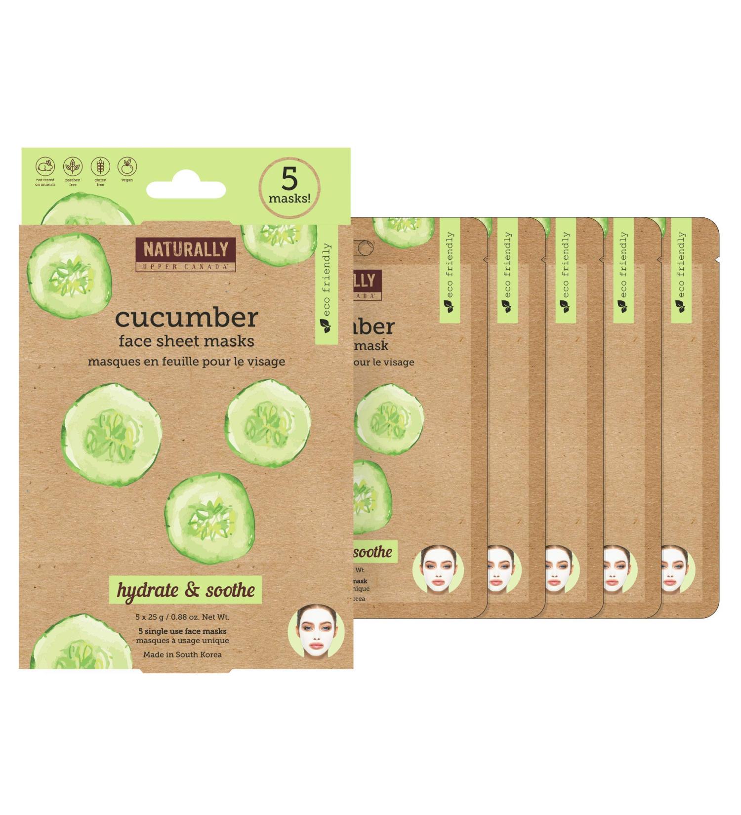 Soothing Cucumber Infused Sheet Mask - 5 Pack | Hydrating & Revitalizing | International Shipping Available - Buy Online on GoSupps.com