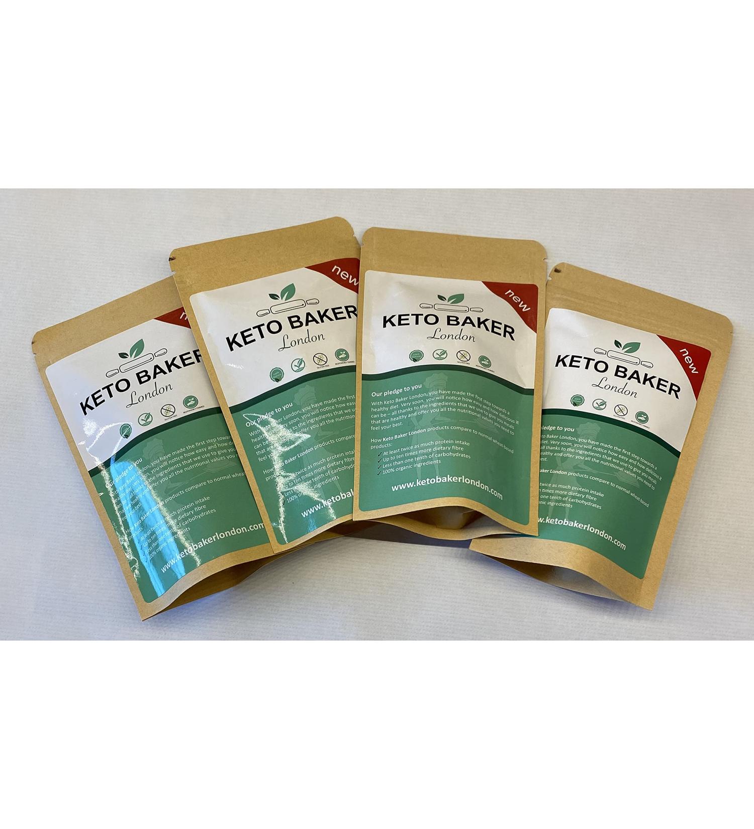 Keto Baker London Bread and Cake Mix - Selection of 4 Mug Breads: Onion Mixed Seeds Pizza and Rosemary Vegan Gluten-Free and Low-Carb - Buy Online on GoSupps.com