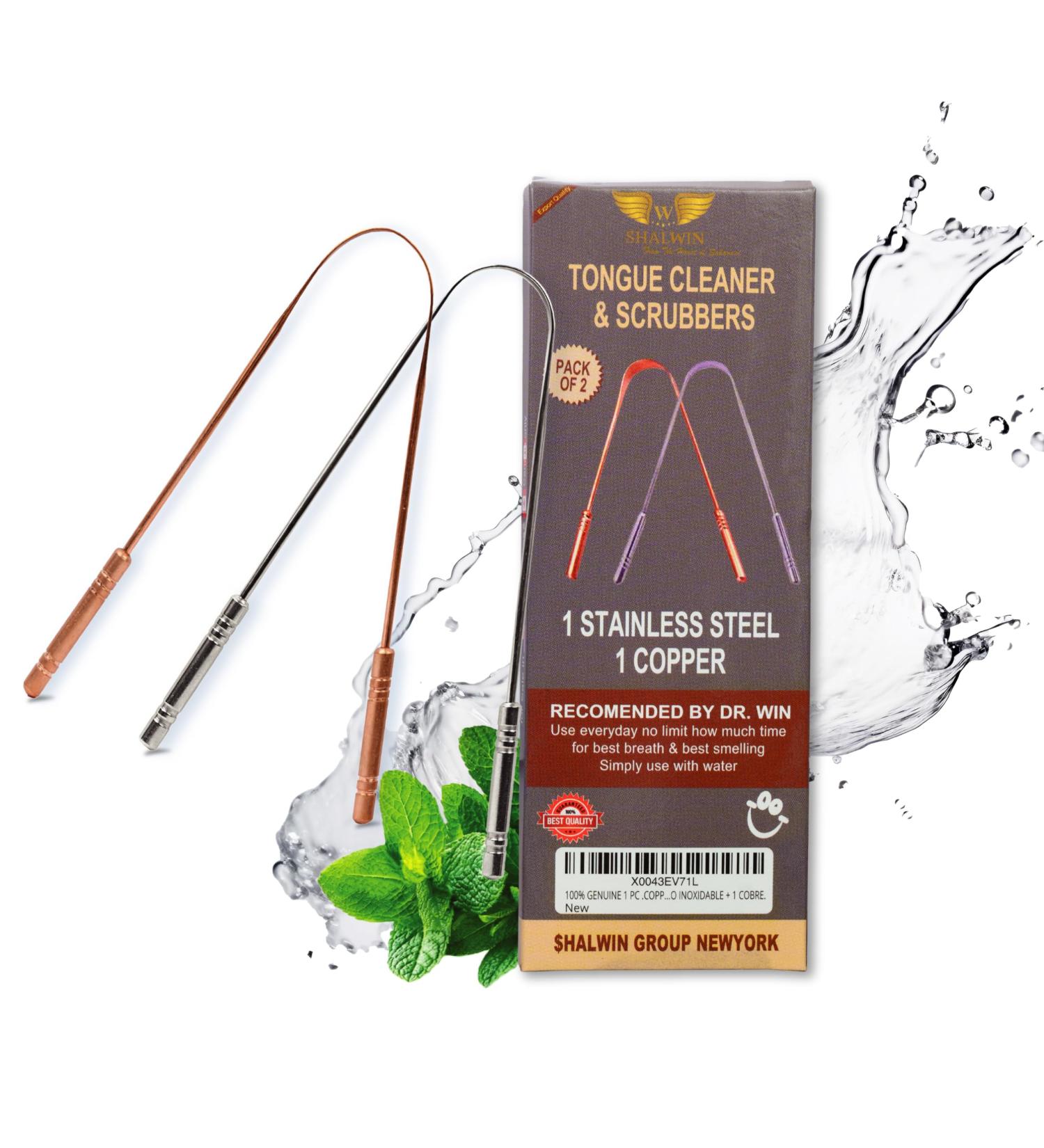 Buy 100% Genuine Copper & Stainless Steel Tongue Cleaner - Stop Bad Breath | Tongue Scraper for Adults - 1 PC Each - Buy Online on GoSupps.com