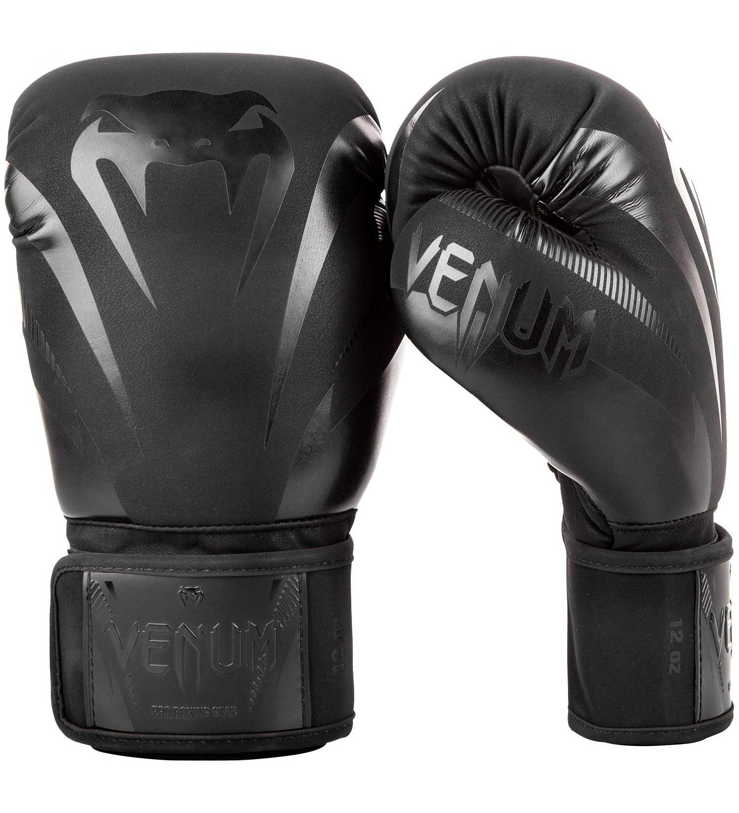 Venum Impact Boxing Gloves Black/Black 16oz - High-Quality Training Gear - Buy Online on GoSupps.com