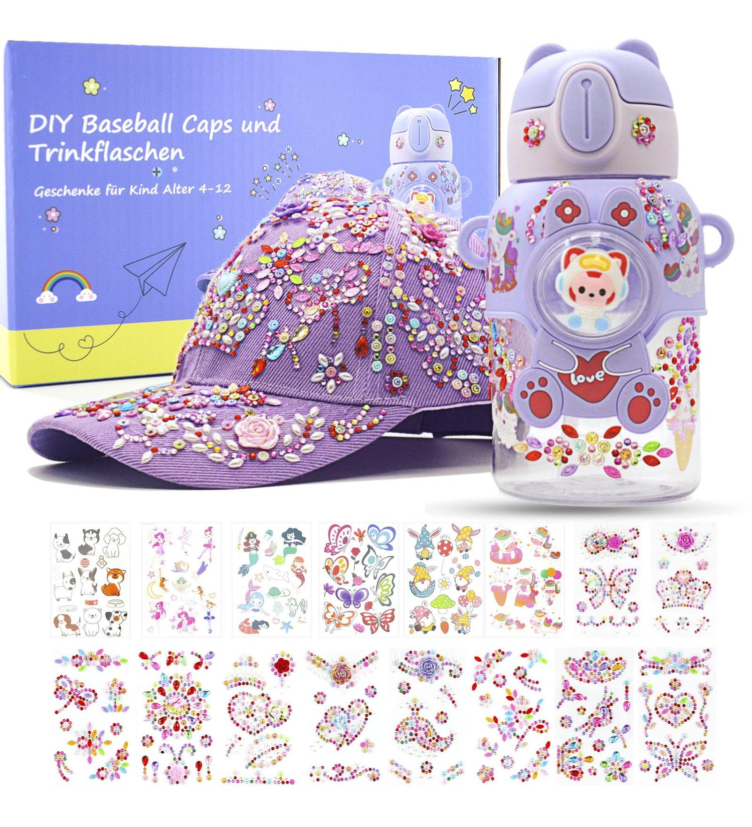 Unique DIY Gifts for Girls: Custom Gemstone & Unicorn Drinking Bottles & Baseball Caps for Ages 4-11 - Buy Online on GoSupps.com