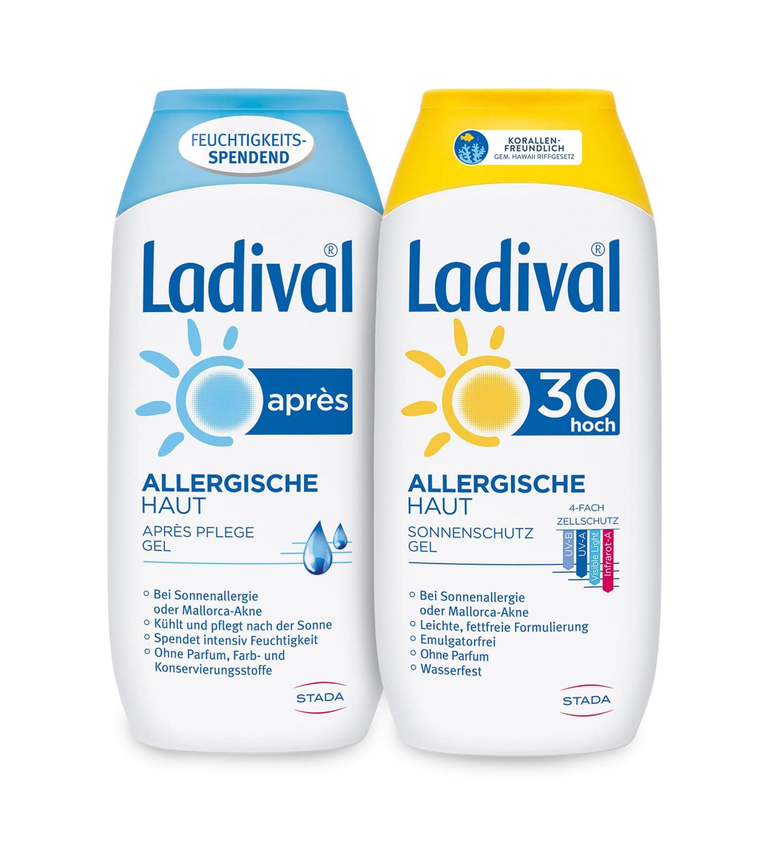 Ladival Allergy Skin Sun Protection & Apr s Sun Gel Bundle | SPF 30 200ml Each - Ideal for Sensitive Skin - Buy Online on GoSupps.com