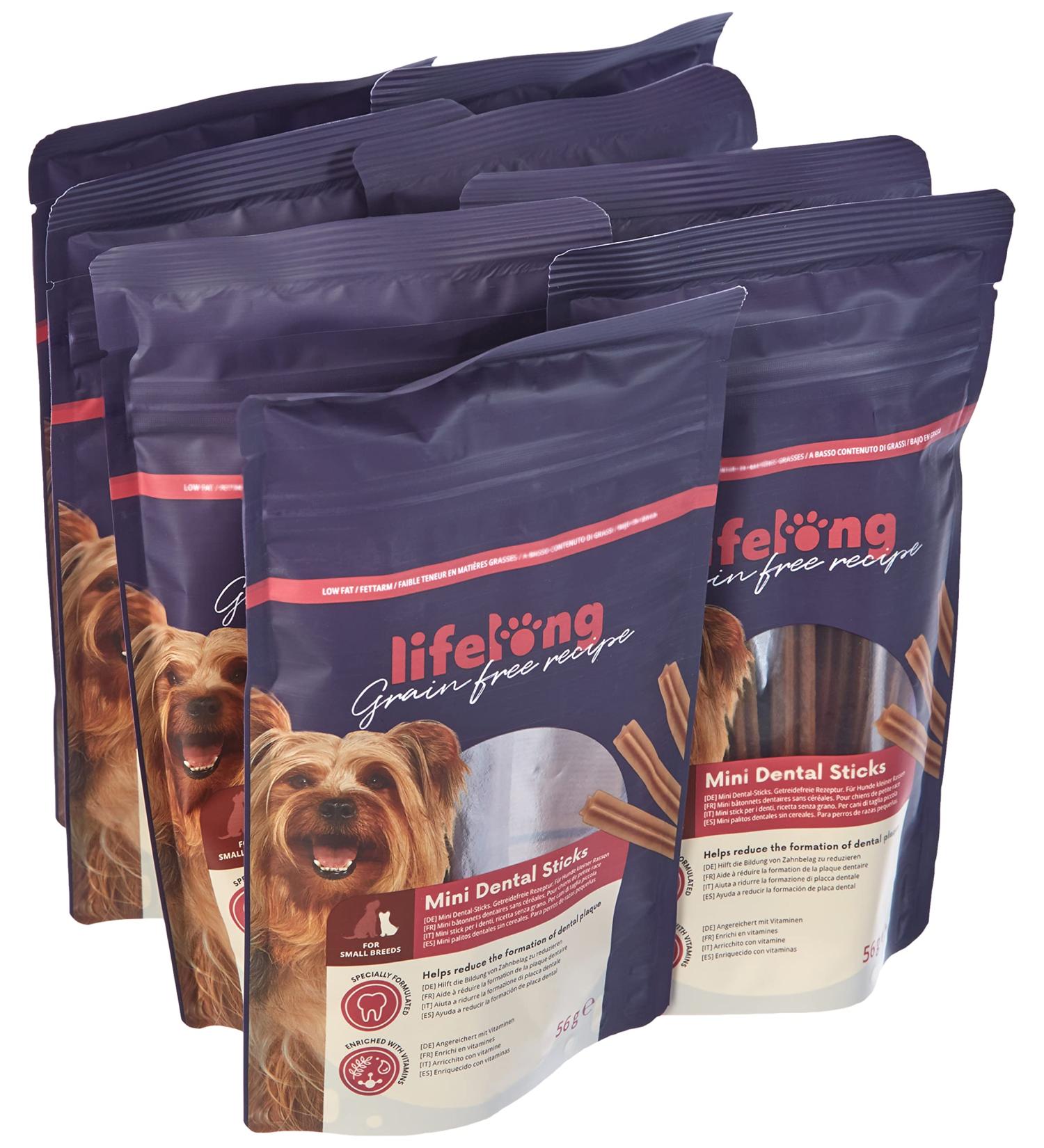 Amazon Brand Lifelong Mini Dental Sticks for Small Dogs - Grain-Free Chicken Formula 56g (Pack of 8) - International Shipping Available - Buy Online on GoSupps.com