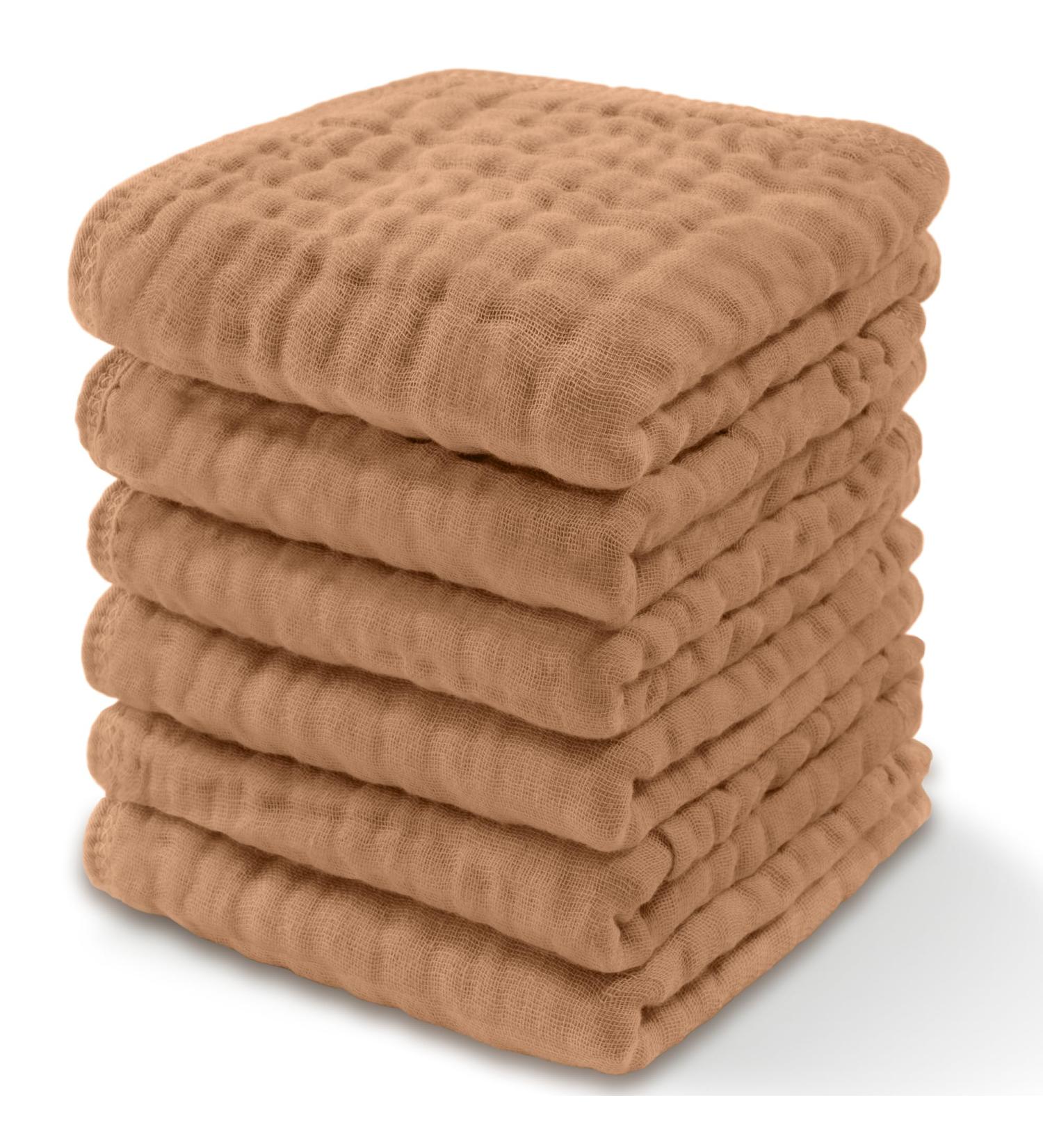 Comfy Cubs Baby Towels - Soft Musselin Cotton Washcloths for Newborns 25.4x25.4 cm Pack of 6 Ideal Gift for Boys & Girls - Buy Online on GoSupps.com