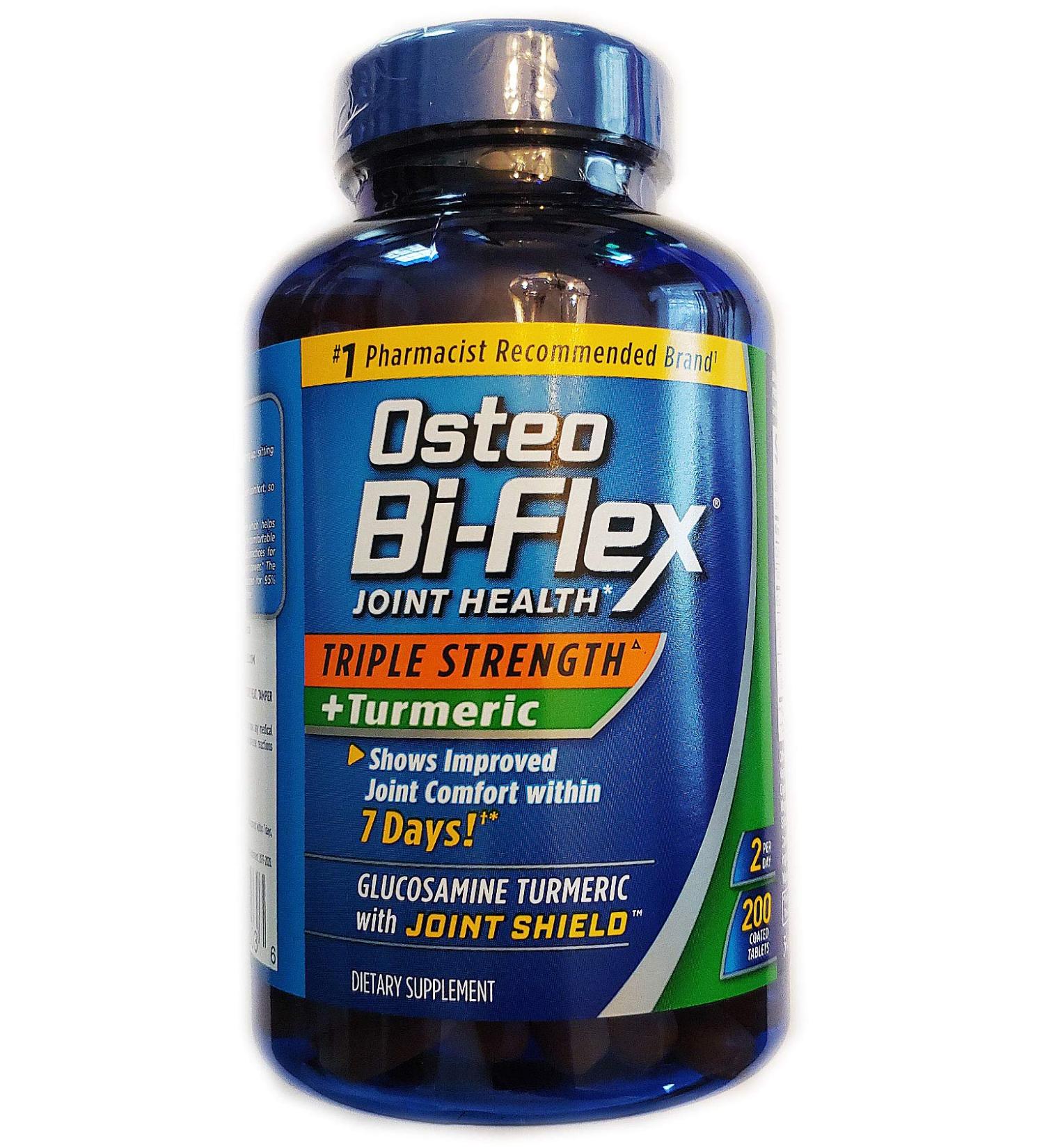 Osteo Bi-Flex Triple Strength + Turmeric 200 Tablets with Glucosamine HCI and Turmeric Curcumin Joint Supplement for Men and Women