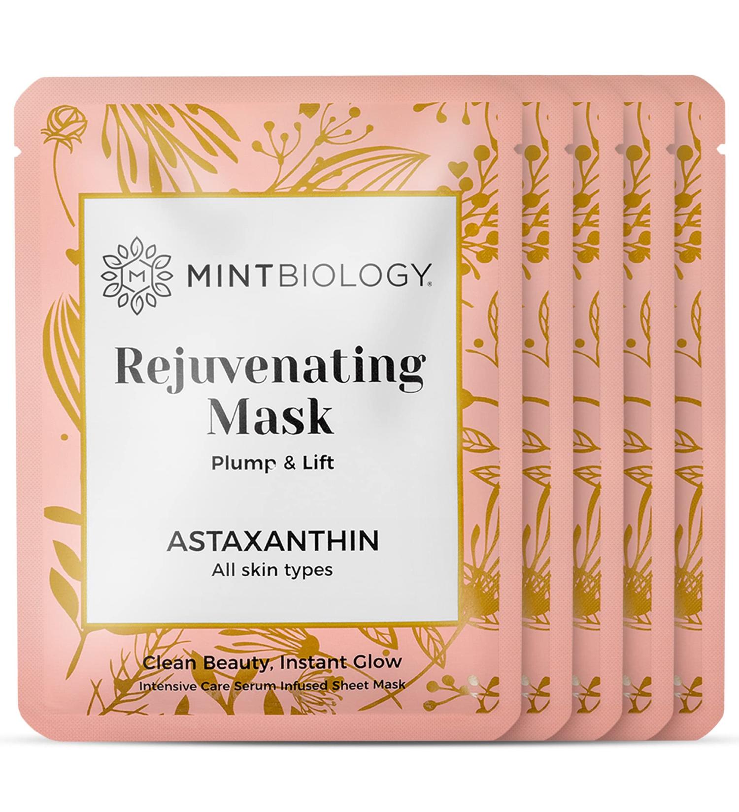 AGELESS Astaxanthin & Collagen Korean Sheet Mask for Women - Nourishing & Hydrating Facial Masks to Soften Lines & Wrinkles 5 Count - Buy Online on GoSupps.com