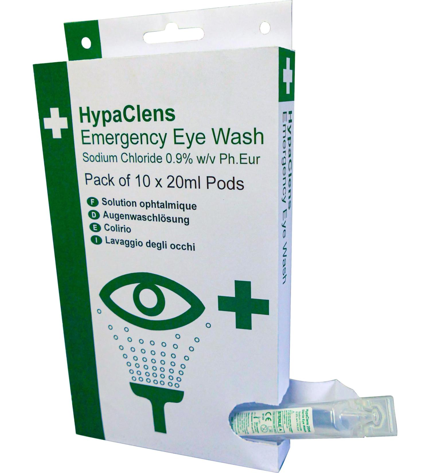 HypaClens Emergency Sterile Eyewash Station - 10 x 20ml | Rapid Relief Solution - Buy Online on GoSupps.com