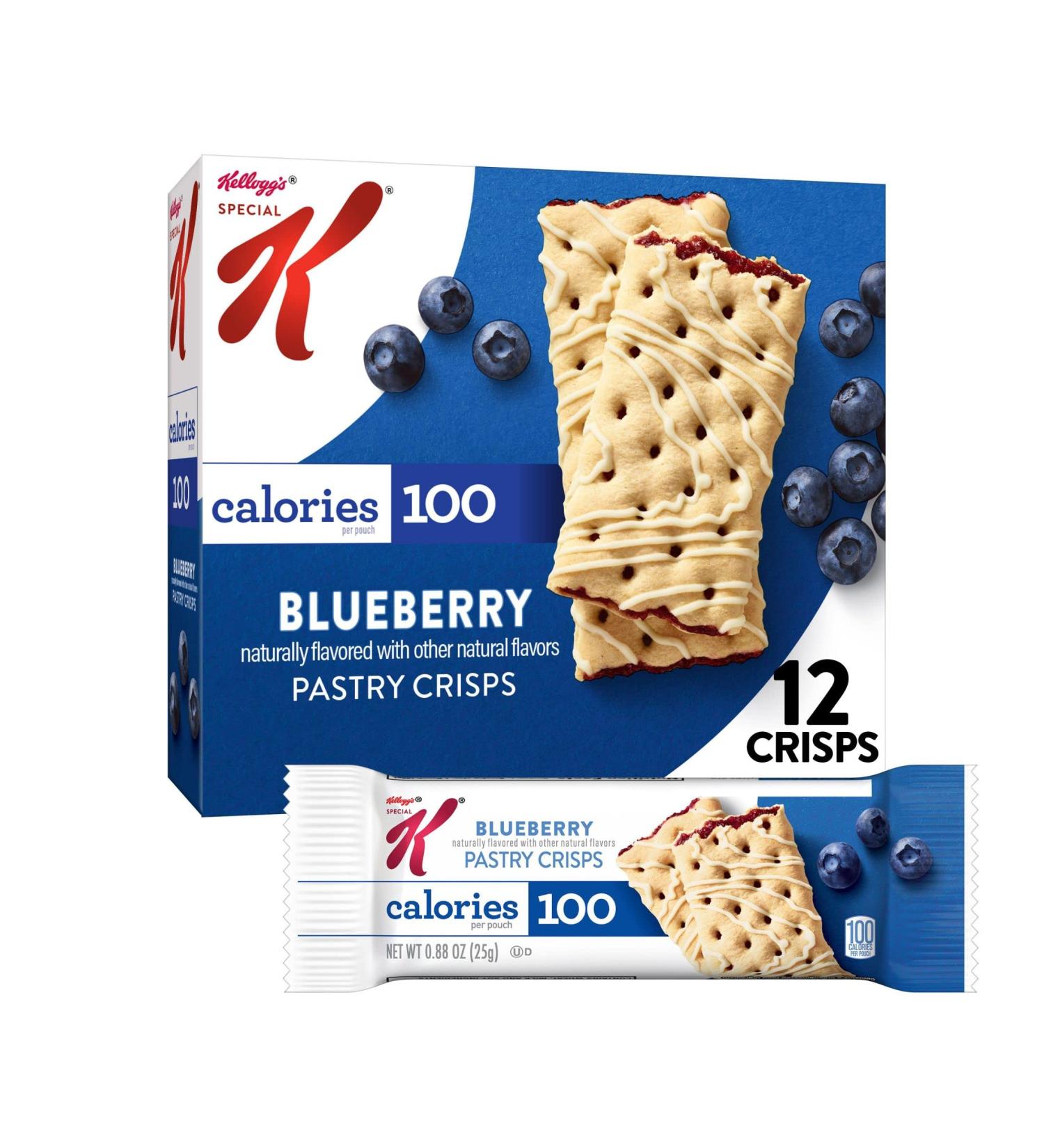 Kellogg's Special K Blueberry Pastry Crisps - 100 Calorie Breakfast Bars - 5.28oz Box (12 Crisps) - Buy Online on GoSupps.com