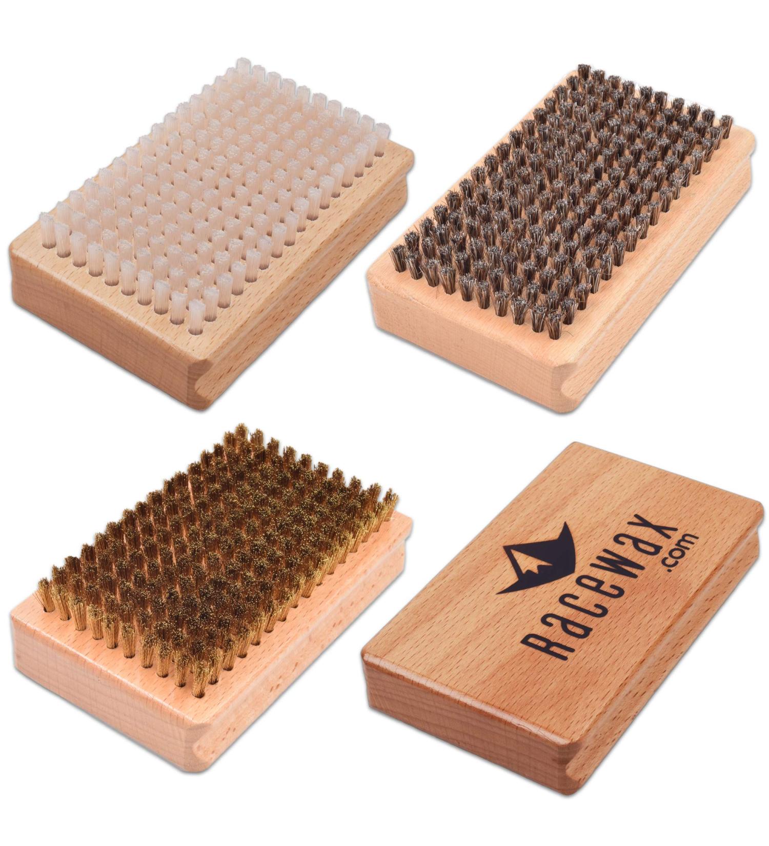 RaceWax Pro Ski Wax Brush Kit - Nylon, Horsehair, Brass - Buy Online on GoSupps.com