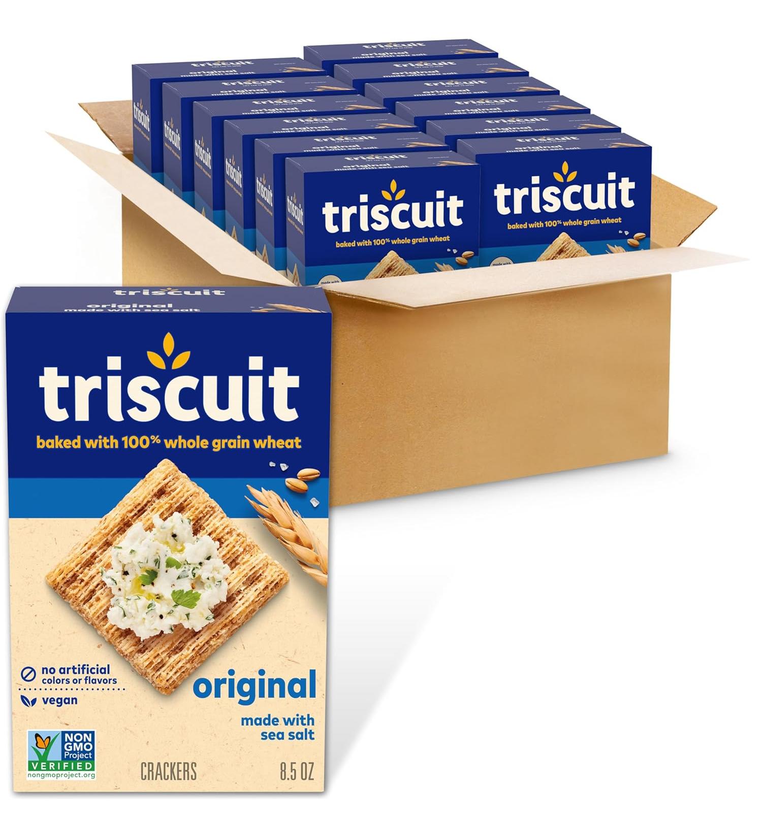 Triscuit Original Whole Grain Wheat Crackers - 12 Boxes, 8.5 oz Each (Pack of 12) - Buy Online on GoSupps.com