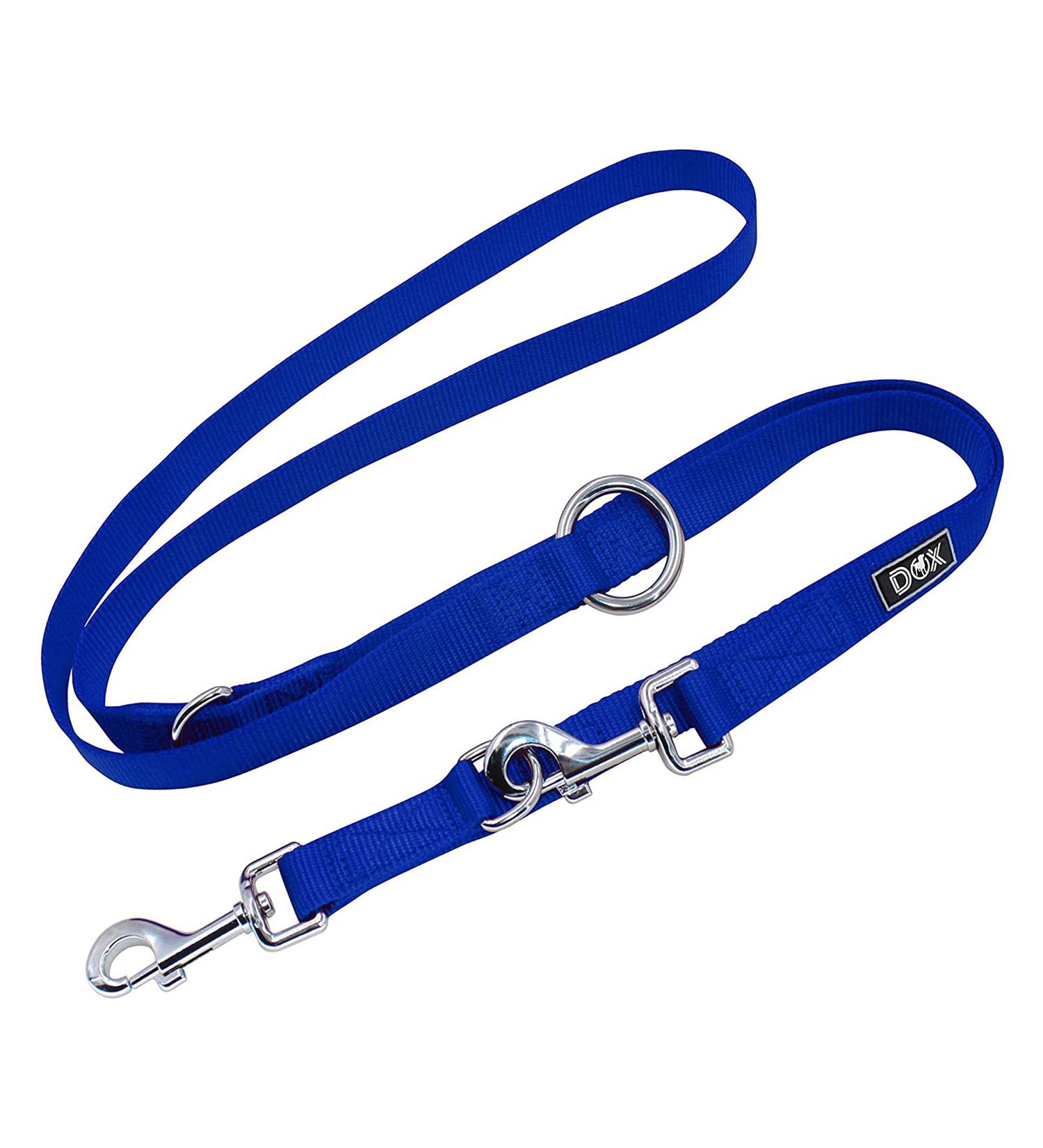 DDOXX Nylon Dog Leash - 2m Adjustable for All Dog Sizes - Blue S (1.5 x 200 cm) - International Shipping Available - Buy Online on GoSupps.com