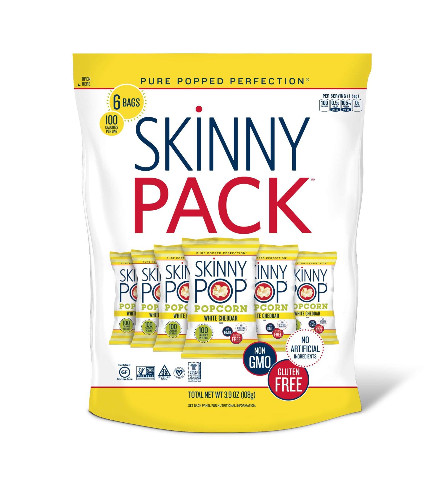SkinnyPop Popcorn  Gluten Free  Non-GMO  Healthy Snacks  Easter Snacks  Skinny Pop Dairy Free White Cheddar Popcorn Snack Packs  0.65 Oz Individual Size Snack Bags (6 Count) 6 Count (Pack of 1) - Buy Online on GoSupps.com