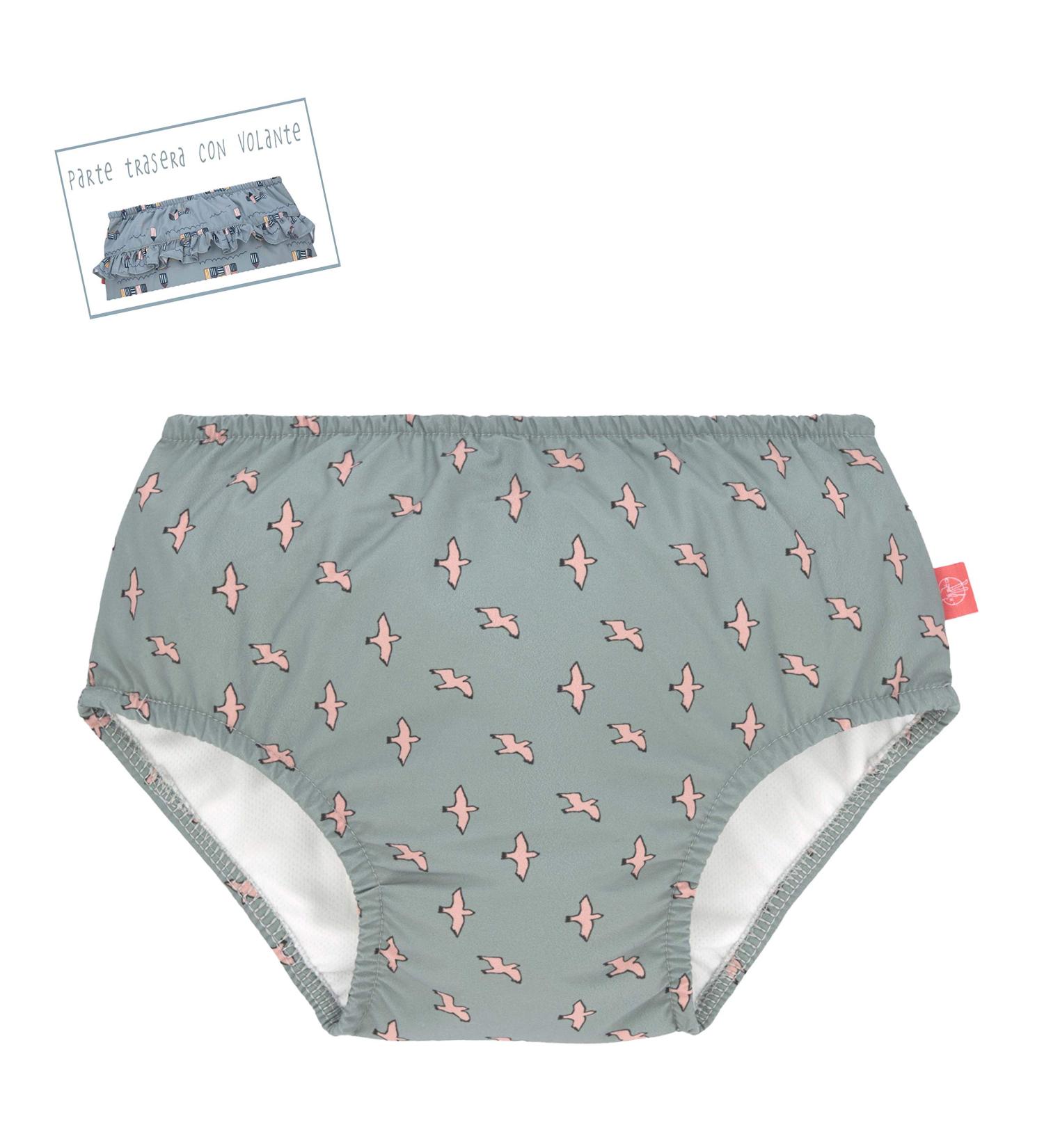 Casual baby swimming diaper bathing winds reusable washing out of the outlet protection UV protection/splash & fun baby swim diaper girls seagull green 06 mo Seagull green 6 months