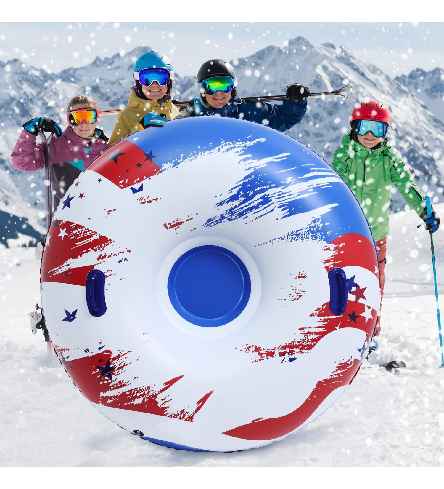 49 Snow Tube for Kids and Adults - Heavy Duty Inflatable Winter Sled with Reinforced Handles - Outdoor Sledding Fun in the Snow - Buy Online on GoSupps.com