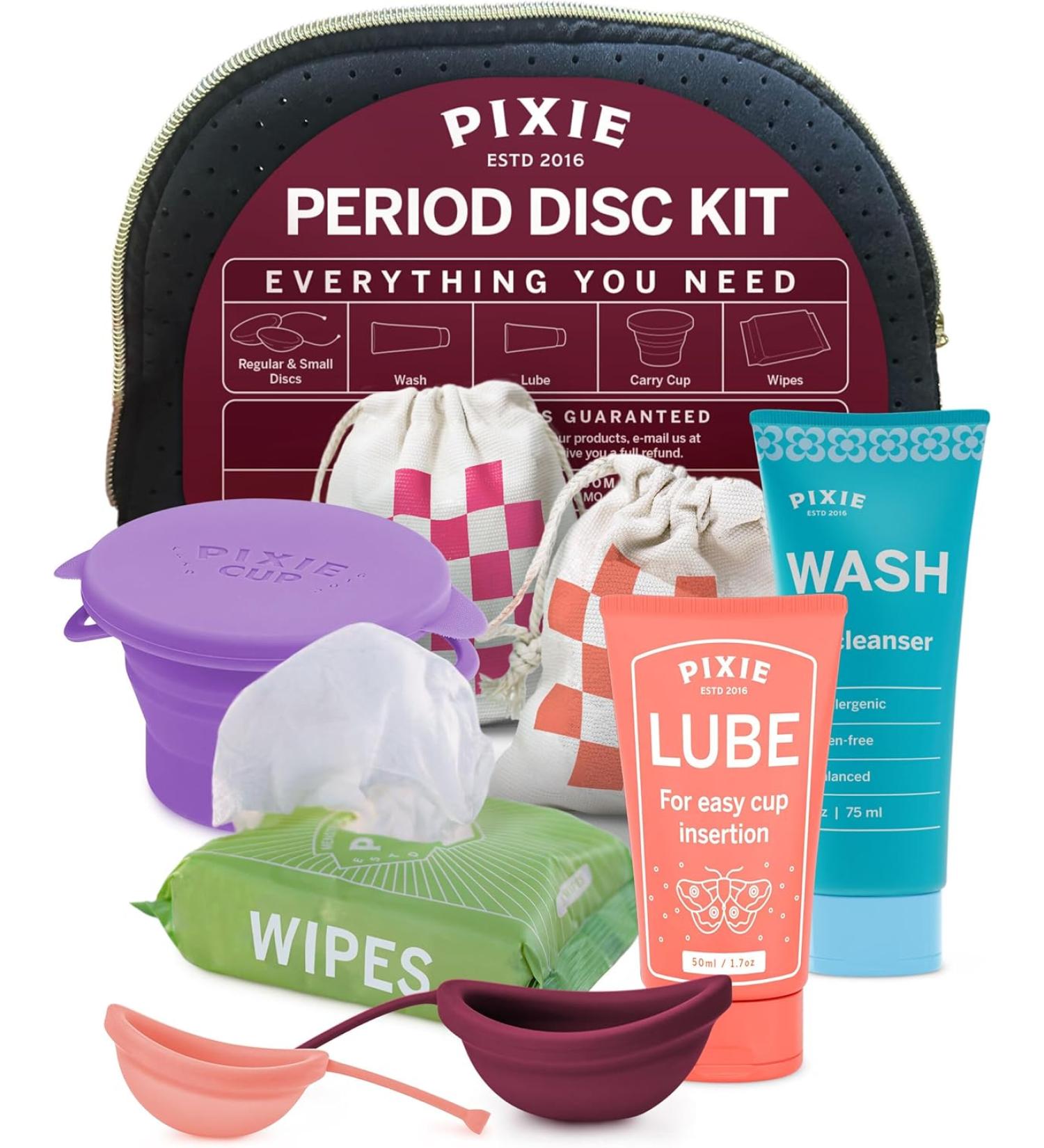 Pixie Cup Menstrual Disc Kit with Sterilizer - First Period Starter Kit for Women and Girls - Portable Storage Solution - Buy Online on GoSupps.com
