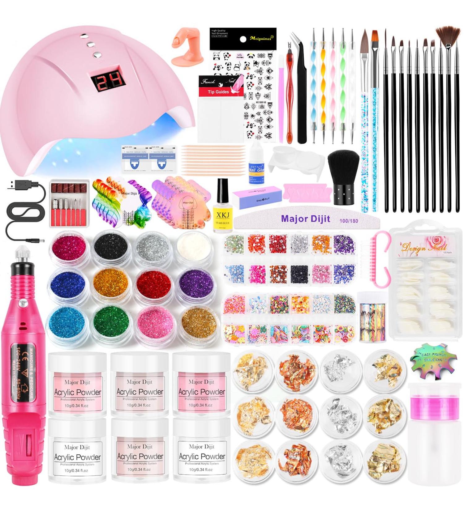 Nail Milling Mills for Gel Nails - UV Lamp Set Acrylic Powder (6 Colors) Nail Studio Essentials & Art Gifts for Women - Buy Online on GoSupps.com