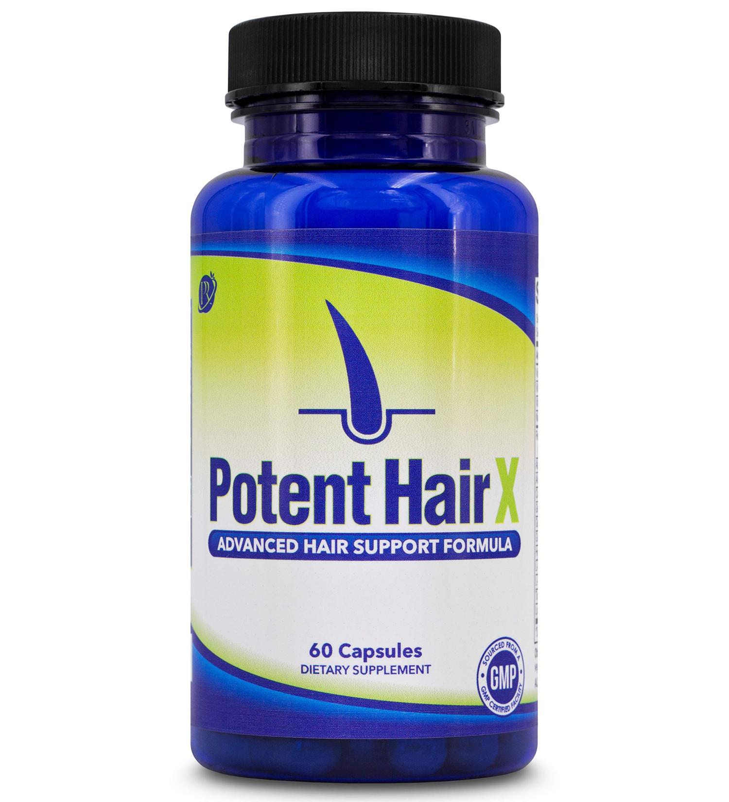 Potent Hair X: Natural DHT Blocker  Hair Growth Vitamins  Stops Hair Loss  Repairs Follicles and Promotes Hair Regrowth in Men and Women  All Hair Types  30 Day Supply