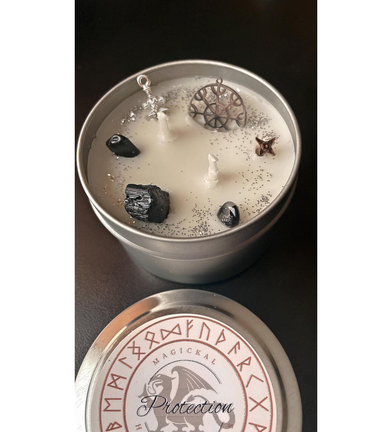 Aromatherapy Soy Wax Intention Candle - Helm of Awe Protection - 4oz Viking Shield - Eco-Friendly & Natural Scented Candle for Wellness - Buy Online on GoSupps.com