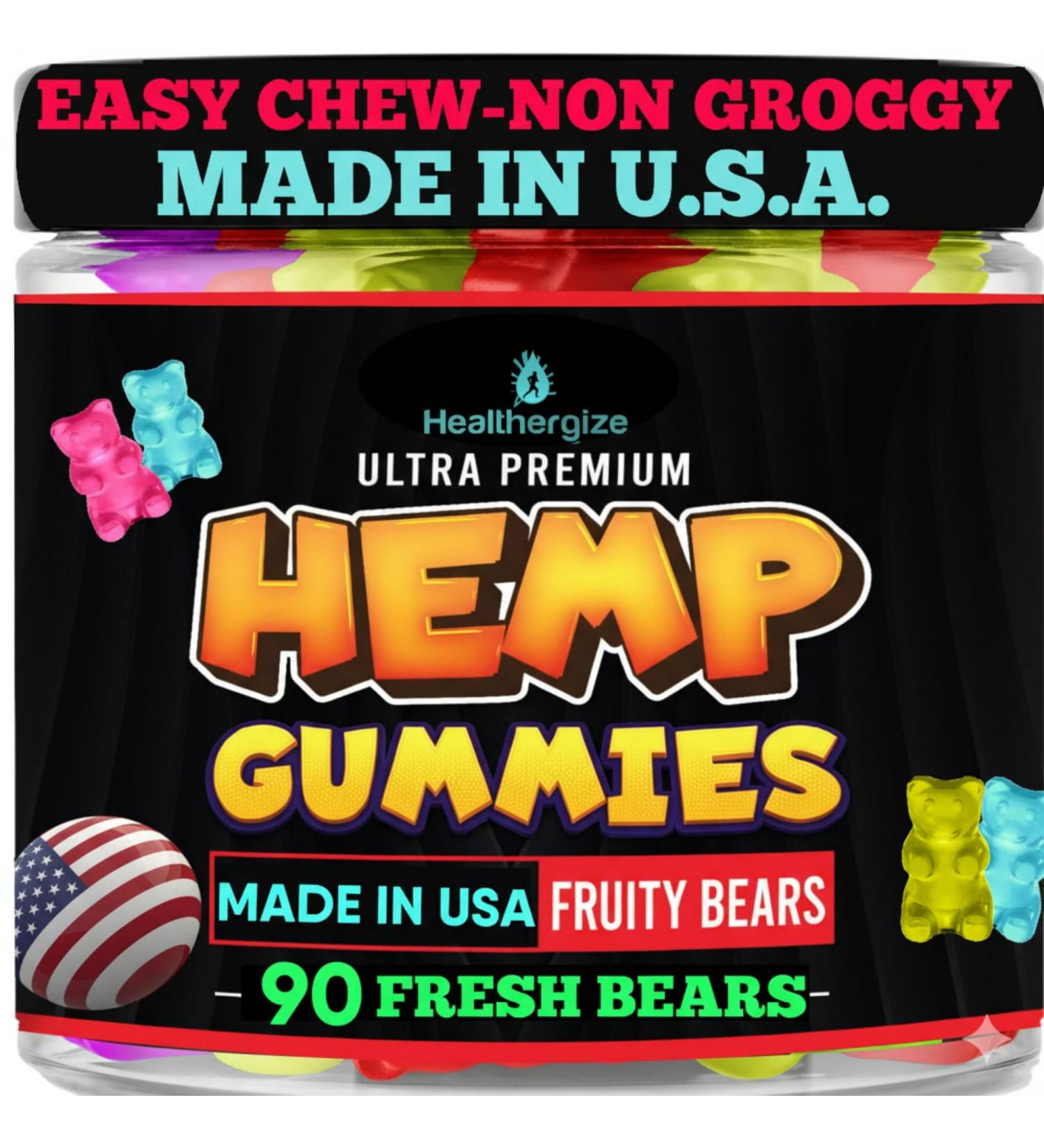 Hemp Gummies for Sleep and Relaxation-Calm Discomfort Fresh Fruity Flavors Relief-Extra Strength Peace and Rest Hemp Oil Gummy Bear Edibles-Made in USA-90 Bears - Buy Online on GoSupps.com