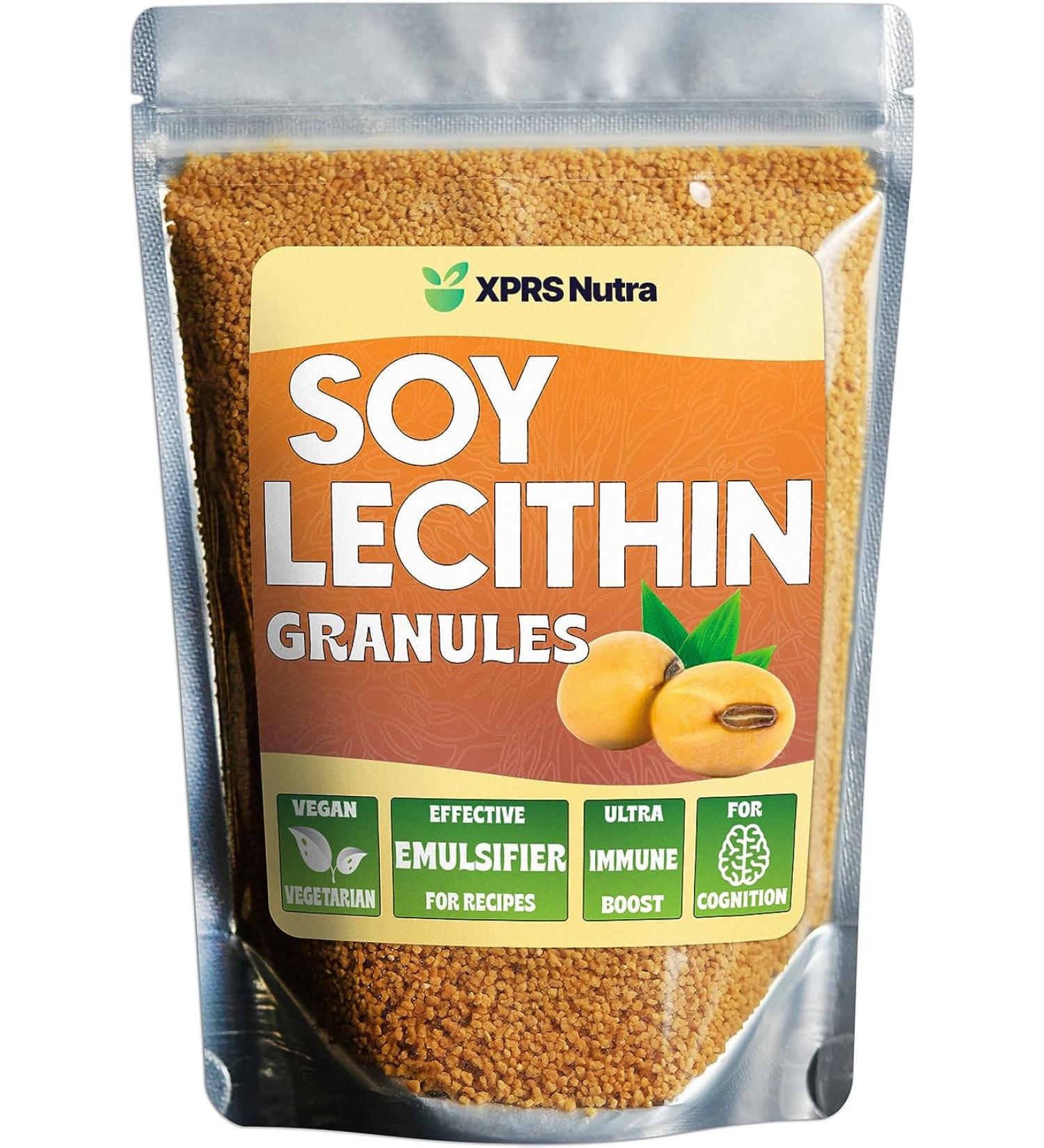 Soy Lecithin Granules Non GMO | 100% Pure Soy Lecithin - Food Grade Fat Emulsifier for Baking (8 oz) - Buy Online on GoSupps.com