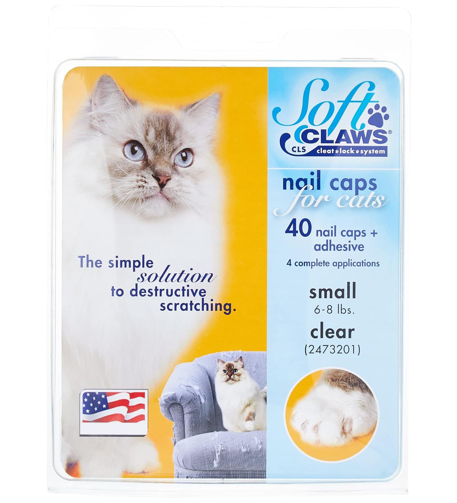 Buy SOFTCLAWS Claw Protectors for Cats - Small Transparent | Safe & Effective Nail Caps for Cats | International Shipping Available - Buy Online on GoSupps.com