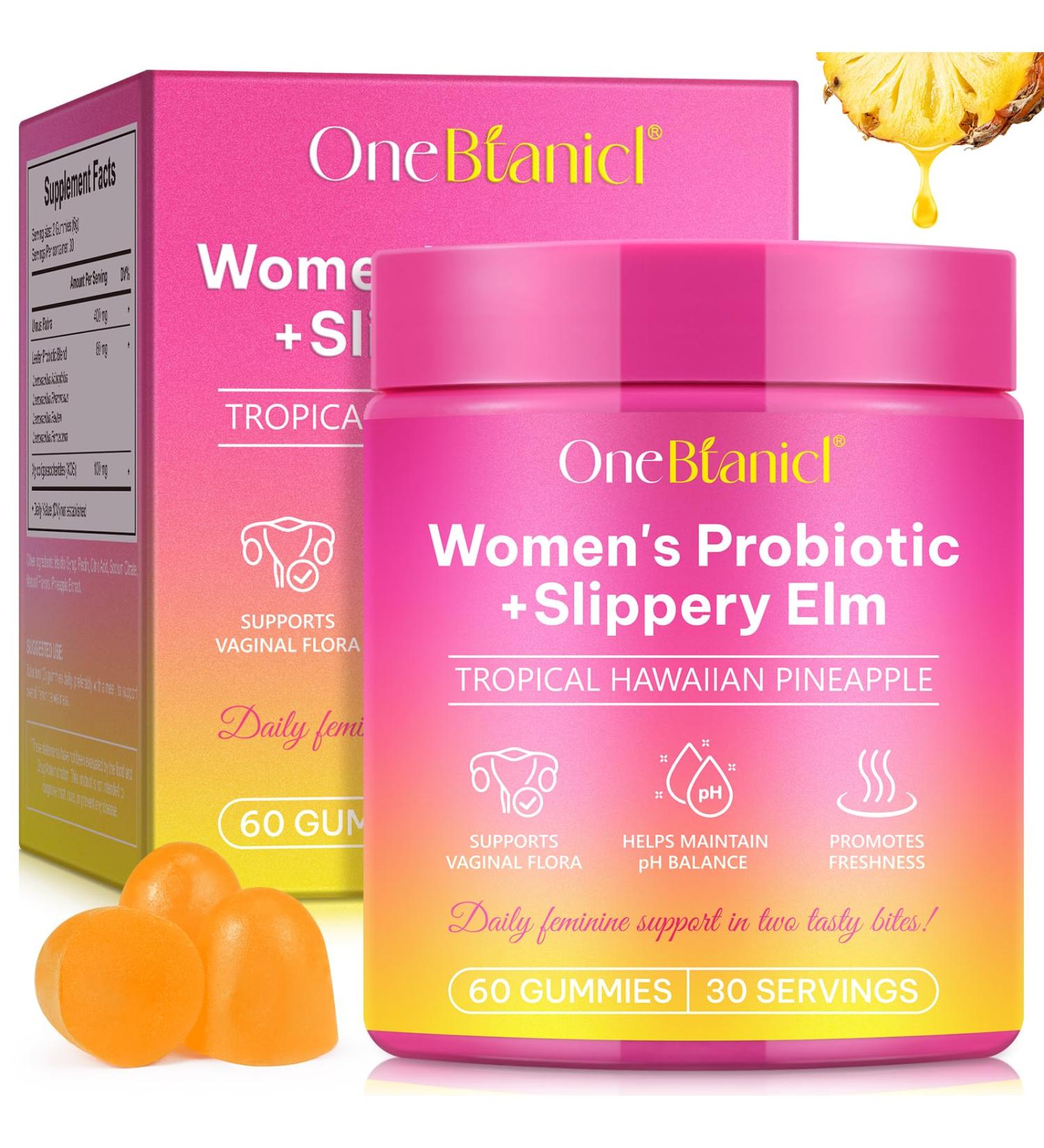 Premium Feminine Balance Gummies for Women Probiotics Gummies for Vaginal Health & pH Balance Gut & Immune Support Vegan Gluten-Free Pineapple Flavor 60 Count - Buy Online on GoSupps.com