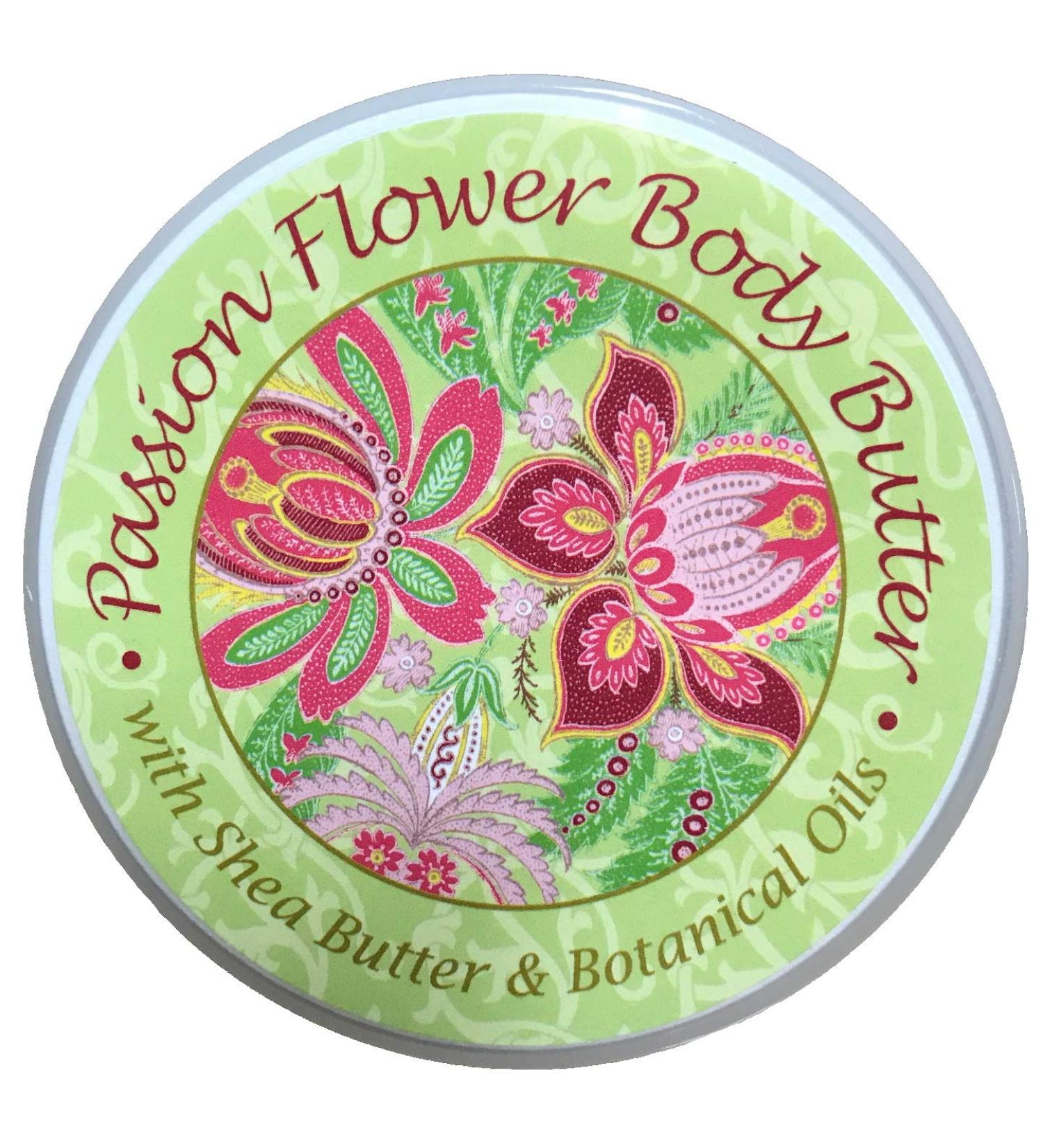 Greenwich Bay Trading Co. Scented Botanic Body Butter - Luxurious Hydration with Shea & Cocoa Butter Enriched with Vitamin E - 8 Ounce Tub (Passion Flower)
