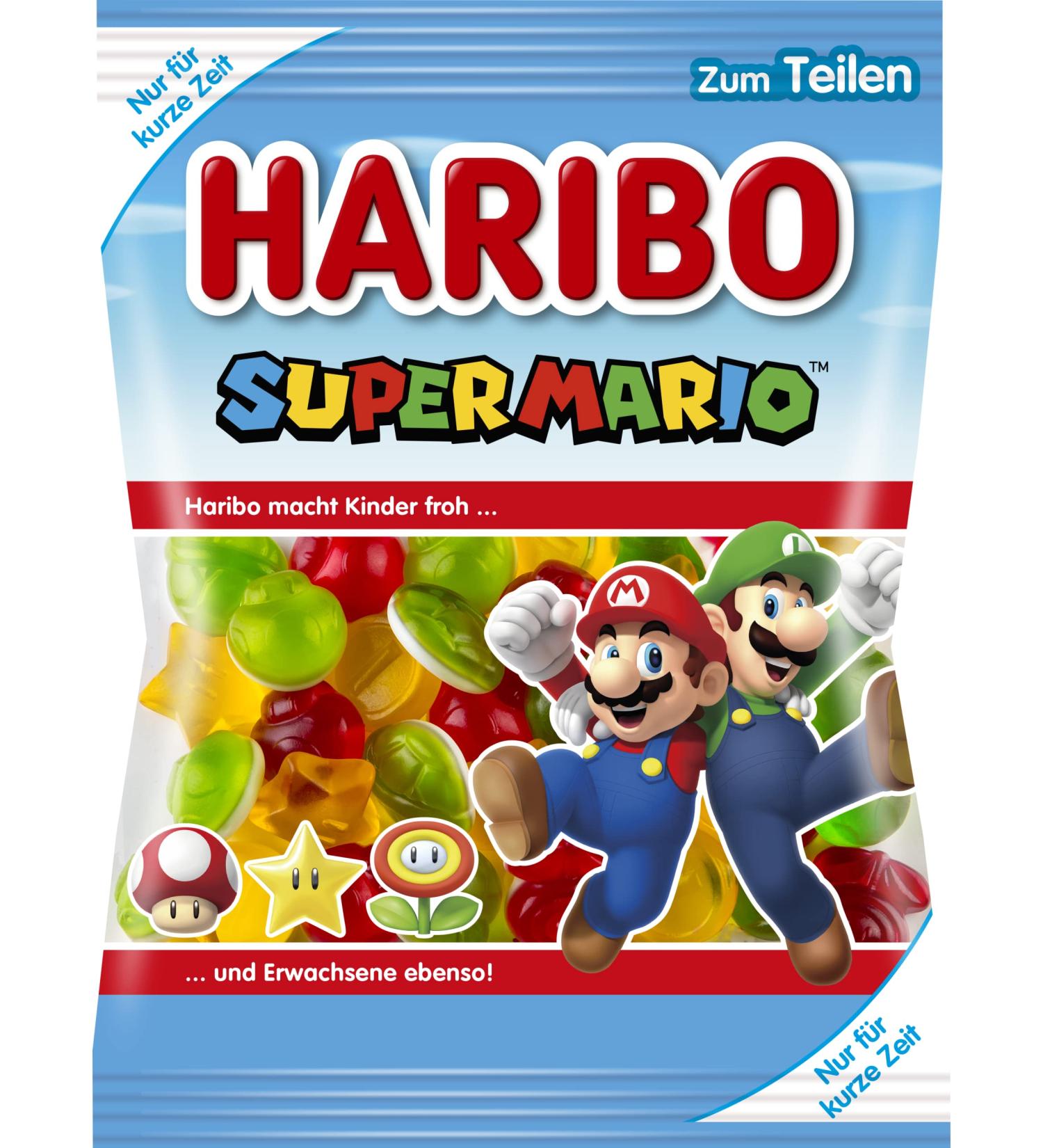 Haribo Super Mario Special Edition Fruit Gum 175g - Delicious Mixed Fruits Foam Candy for International Shipping - Buy Online on GoSupps.com
