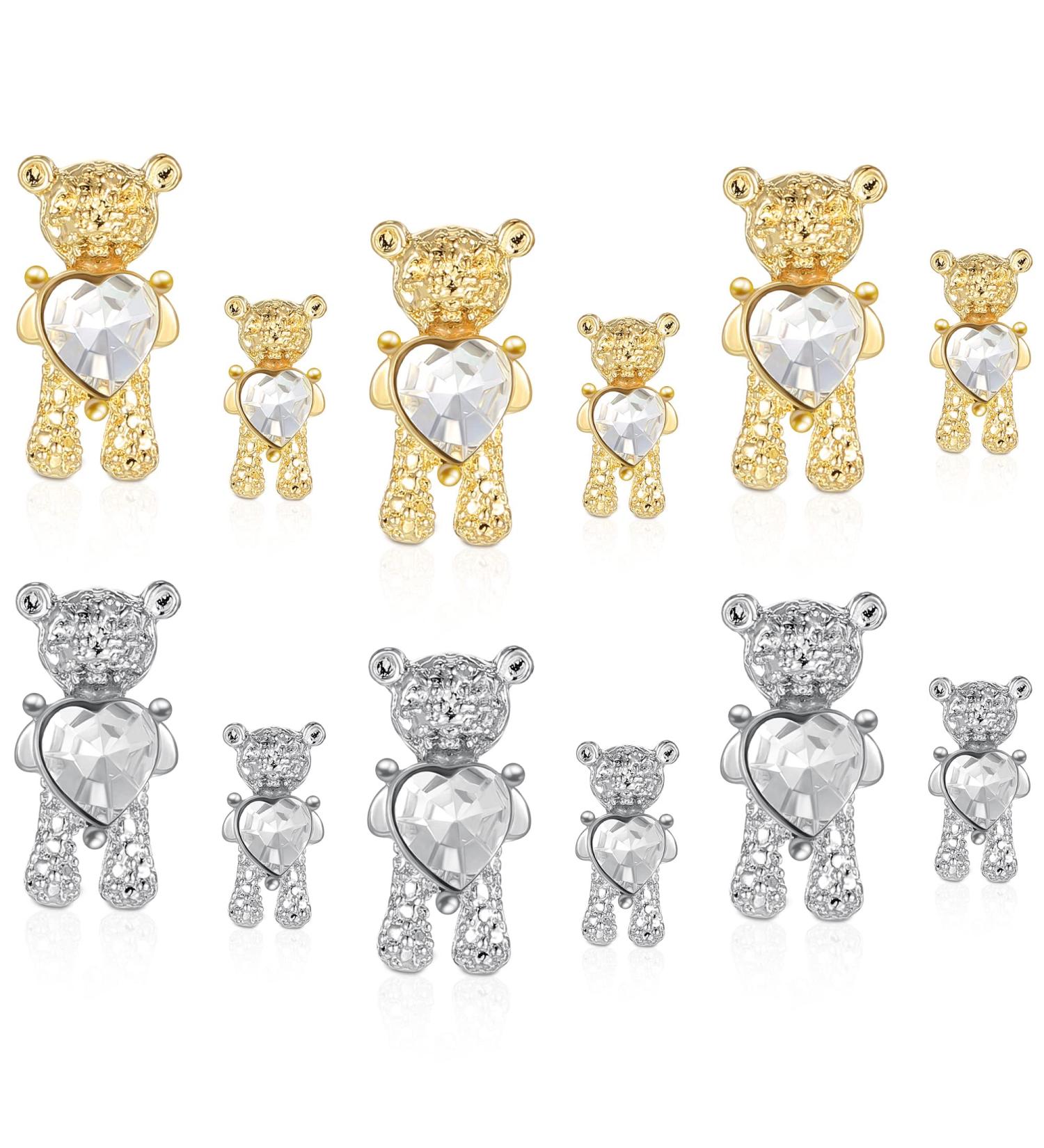 12 Pieces 3D Bear Nail Charms | Cute Alloy Rhinestones for Nail Art | DIY Decorations for Women & Girls - Buy Online on GoSupps.com
