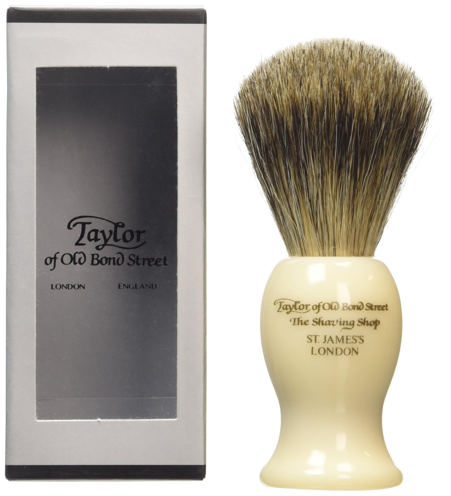Taylor of Old Bond Street Pure Badger Large Ivory Shaving Brush - Buy Online on GoSupps.com