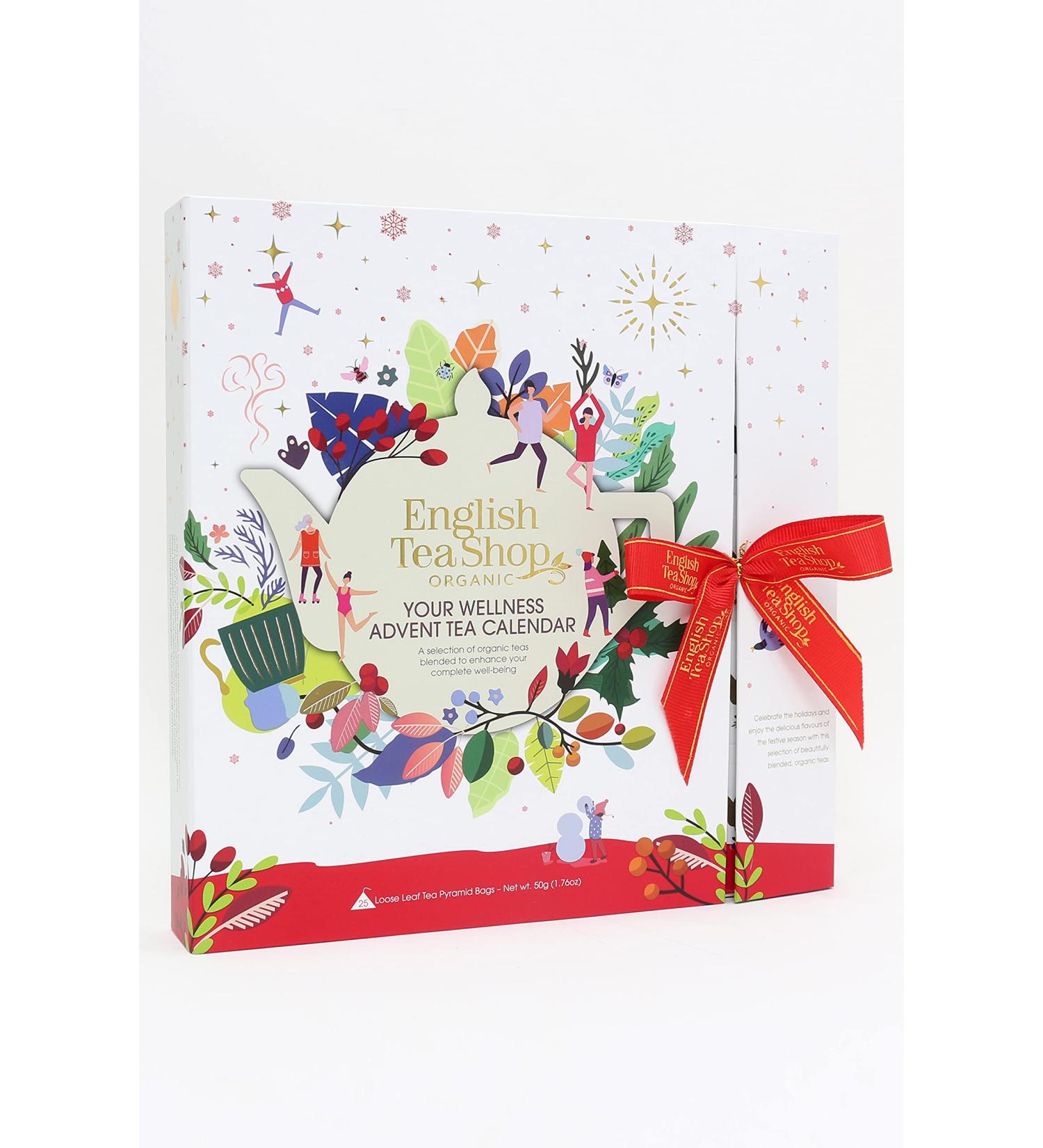 English Tea Shop Organic Book Style White Advent Calendar - 25 Loose Leaf Tea Pyramid Bags - 13 Different Flavours. 50 g U058977 - Buy Online on GoSupps.com