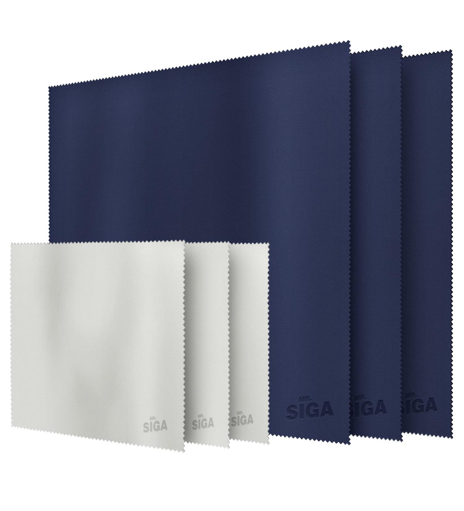 MR.SIGA Premium Microfiber Cleaning Cloths - 3 Pack Navy & Gray 16x16 & 6x7 for Eyeglasses TV Screens Tablets & Silver Porcelain - Buy Online on GoSupps.com