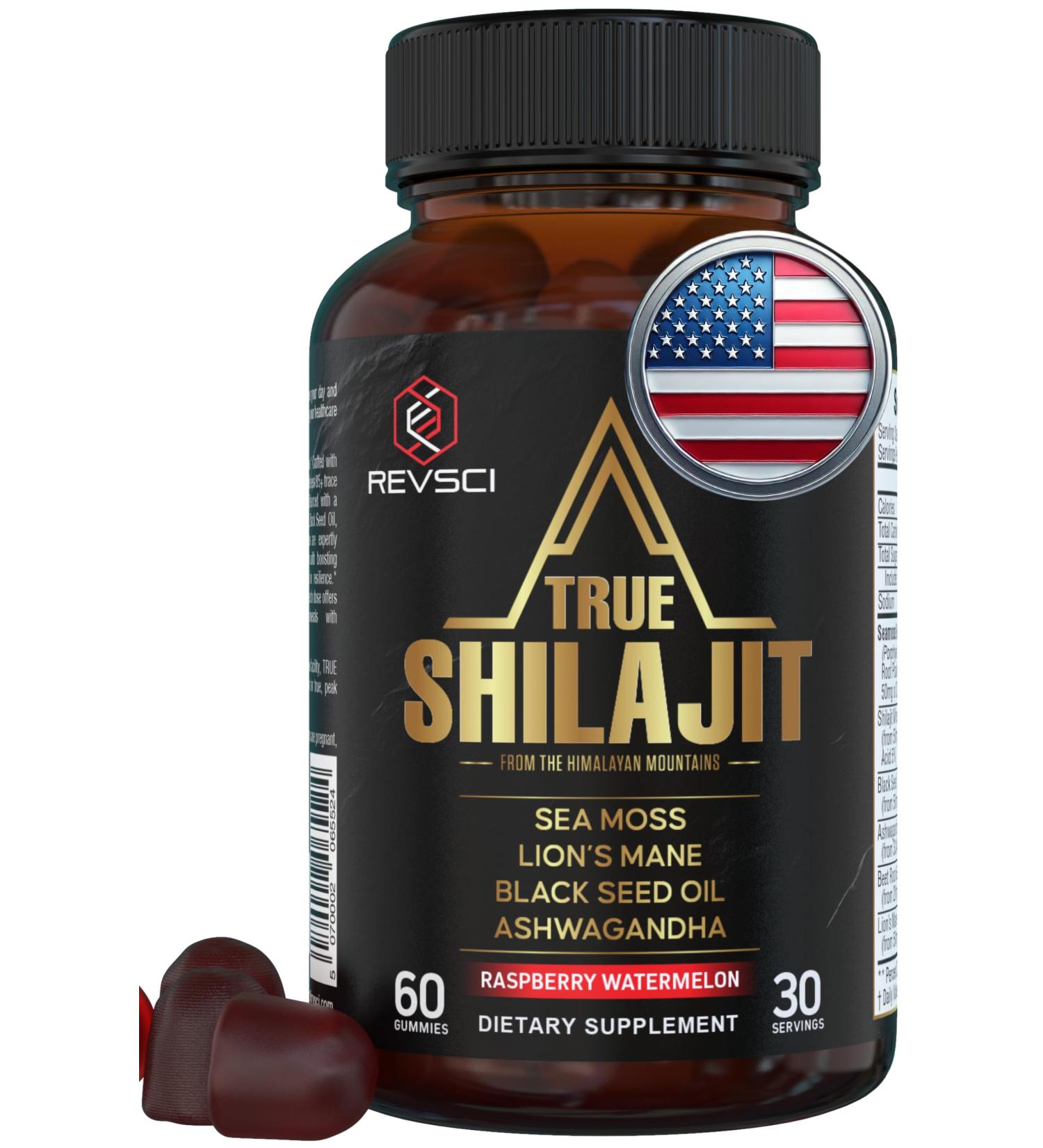 Himalayan Natural Shilajit Gummies for Men Made in USA True Gold Pure Himalayan Shilajit for Men Gummies Energy & Focus Support with Ashwagandha & Sea Moss Vegan 60 Count - Buy Online on GoSupps.com
